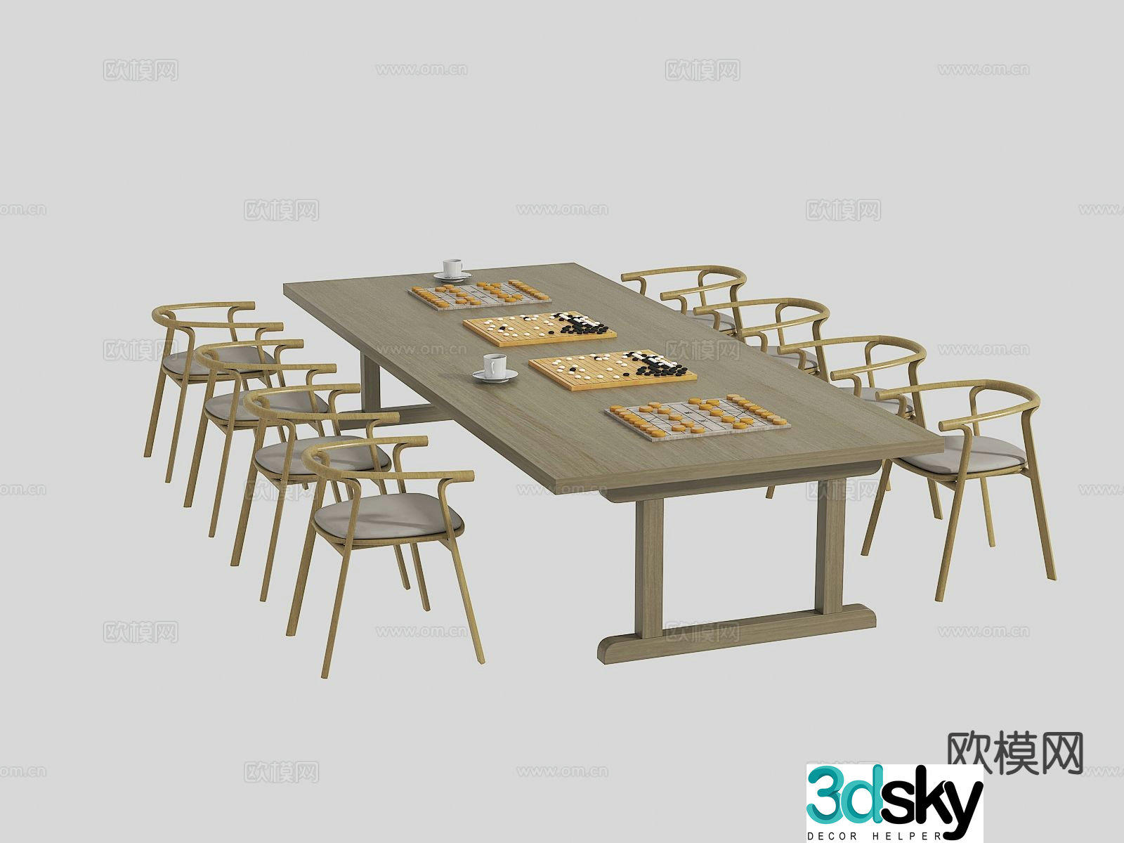 New Chinese chess table 3d model