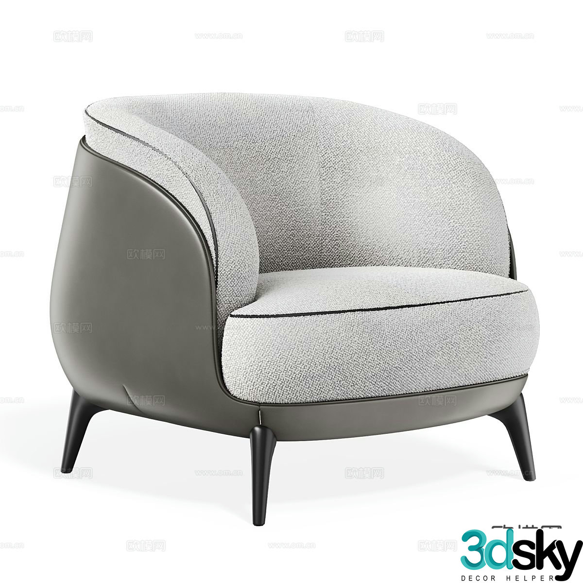 Modern minimalist sofa single sofa 3d model
