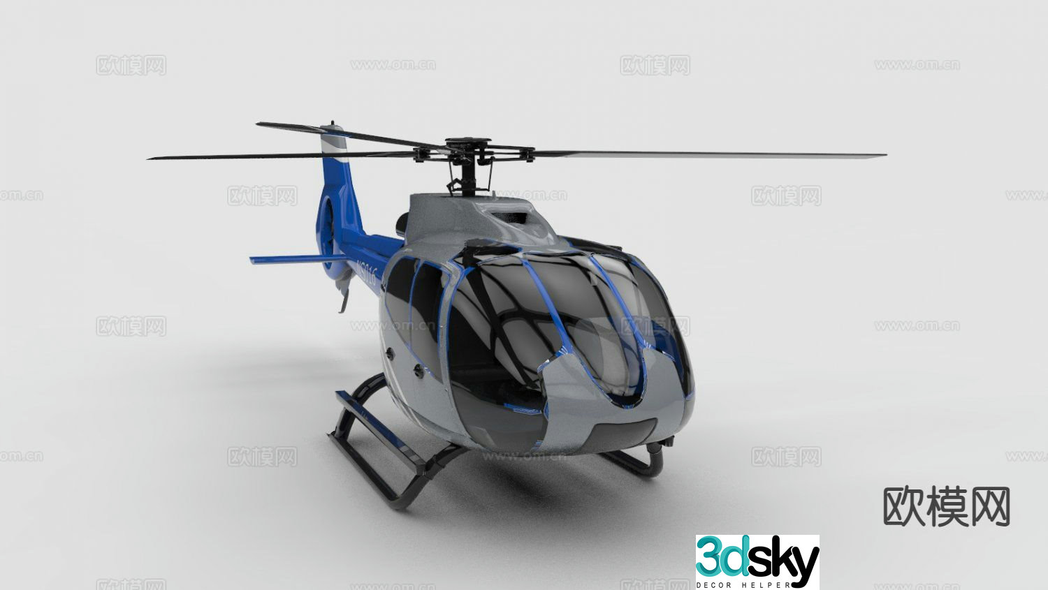 Robinson Helicopter Military Helicopter Rescue Helicopter 3d model