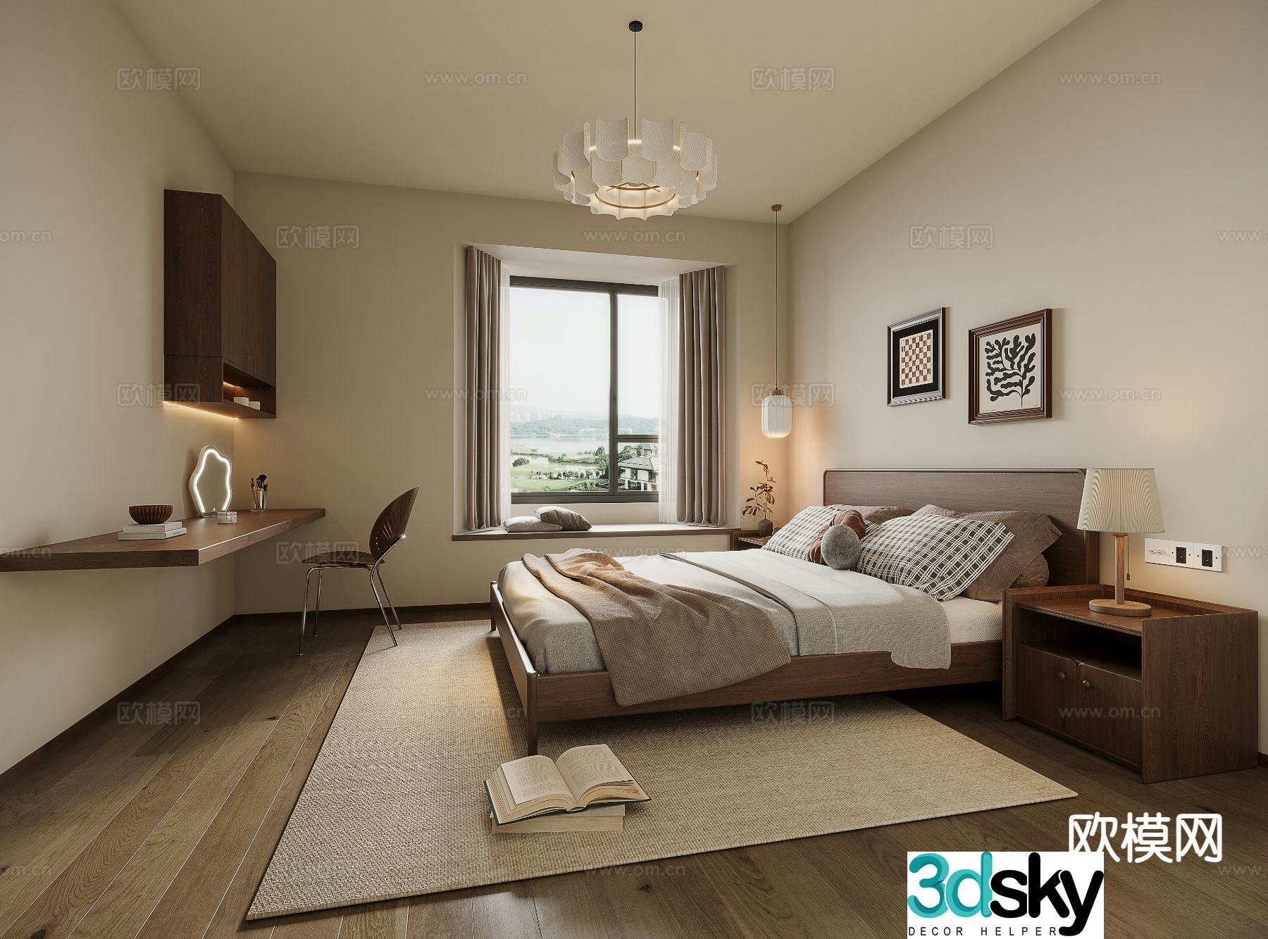 Medieval style bedroom master bedroom 3d model