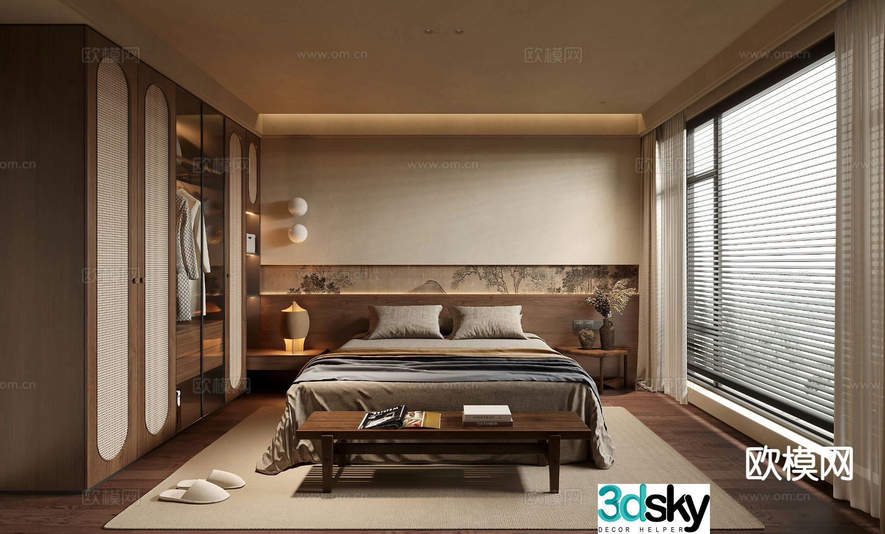 Medieval style bedroom master bedroom 3d model