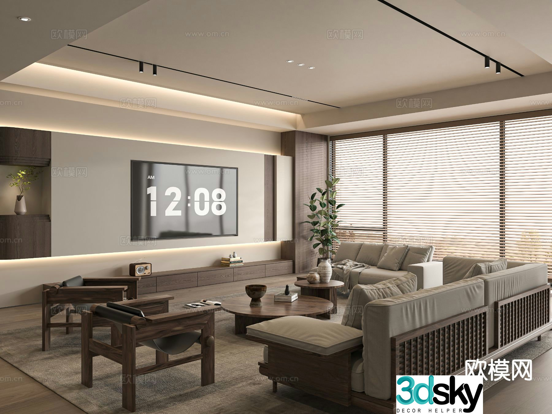 Wabi-sabi living room 3d model