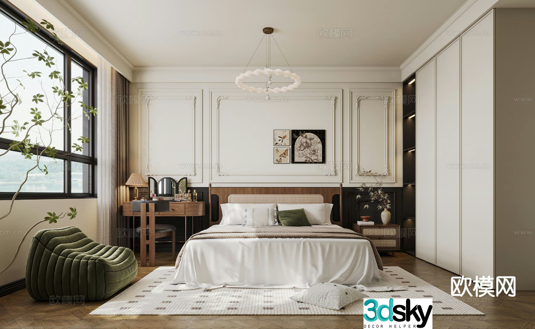 Medieval style bedroom master bedroom 3d model