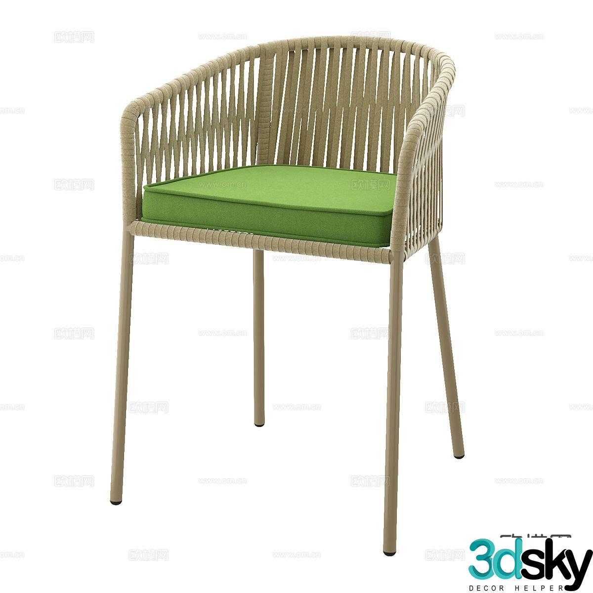 Nordic chair dining chair 3d model