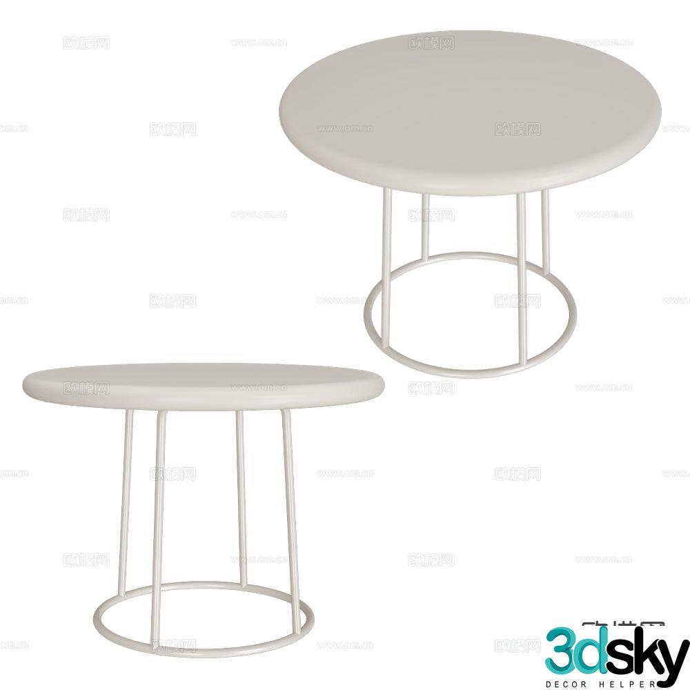 Serralunga round table side table table table 3d model