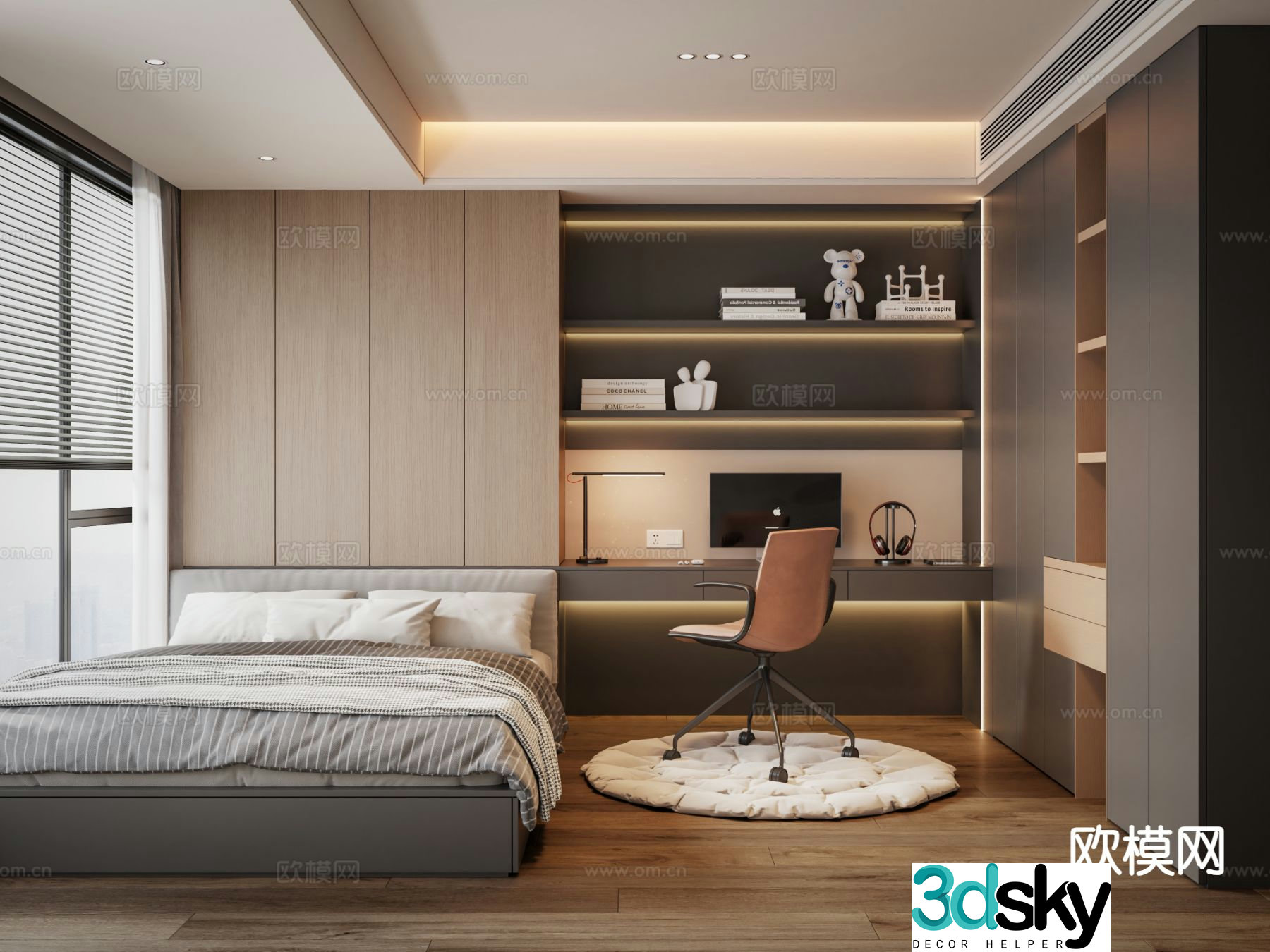 Italian tatami bedroom 3d model