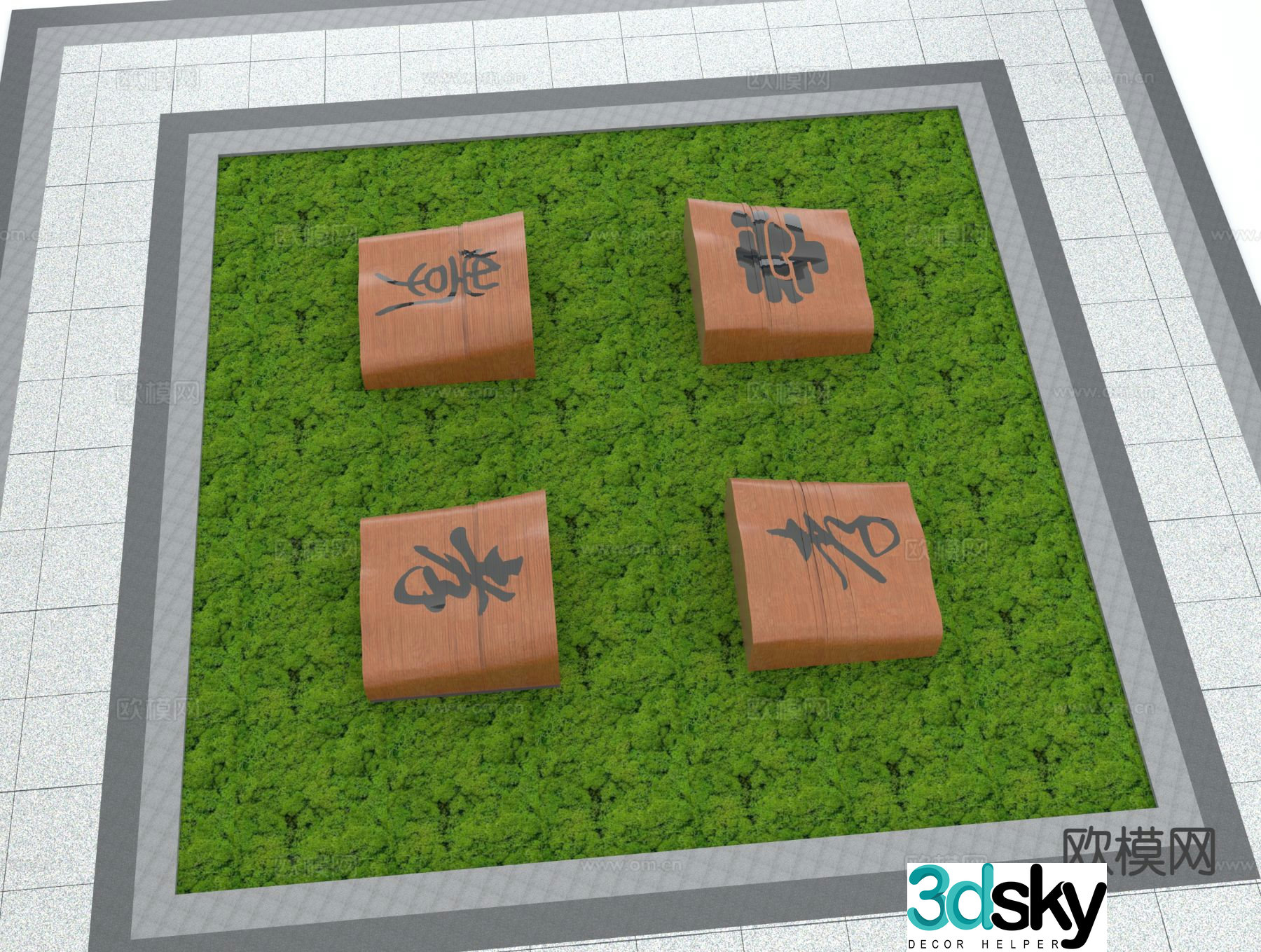 Landscape sculpture cultural sketch 3D model
