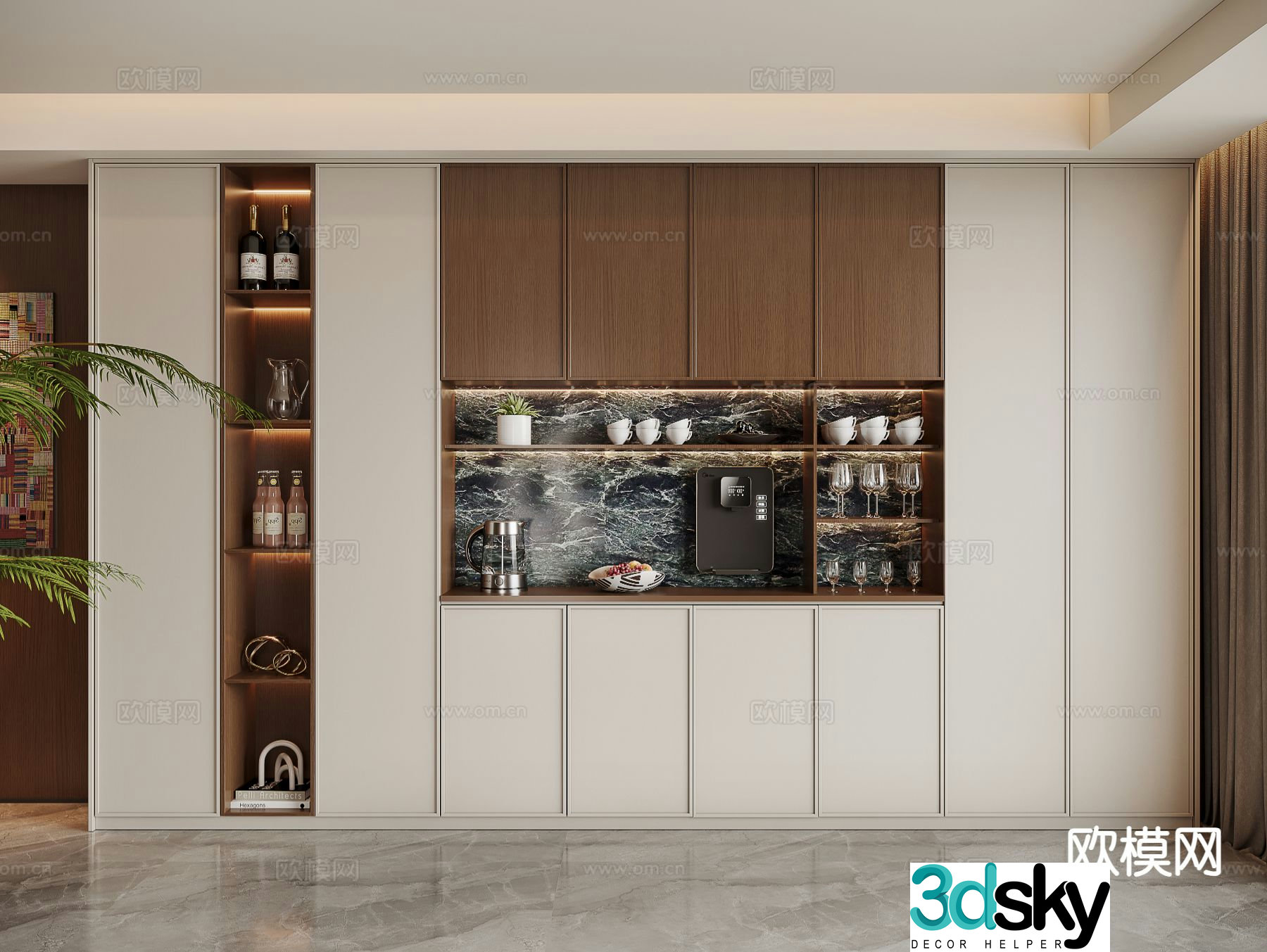 Medieval style wine cabinet 3D model