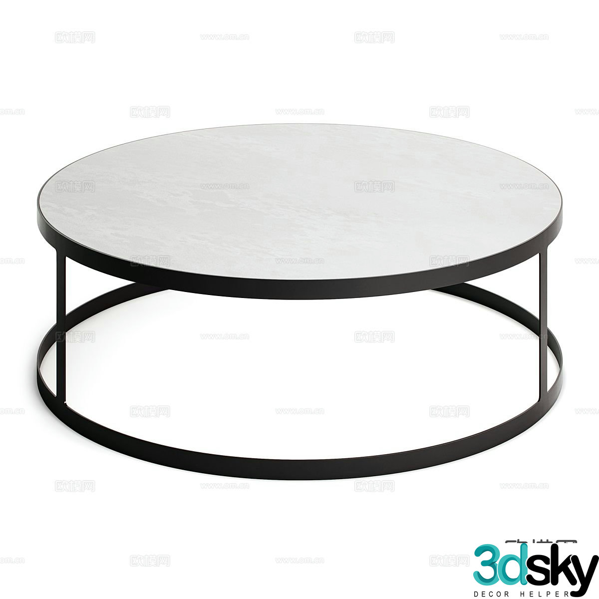 Simple coffee table round coffee table 3d model