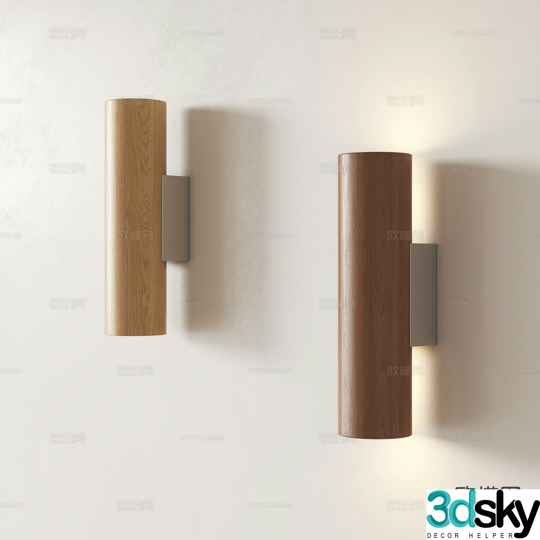 Medieval style wall lamp solid wood wall lamp 3d model