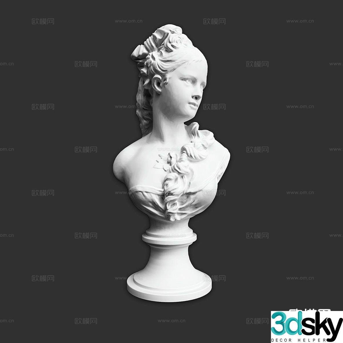 Plaster sculpture bust sculpture 3d model
