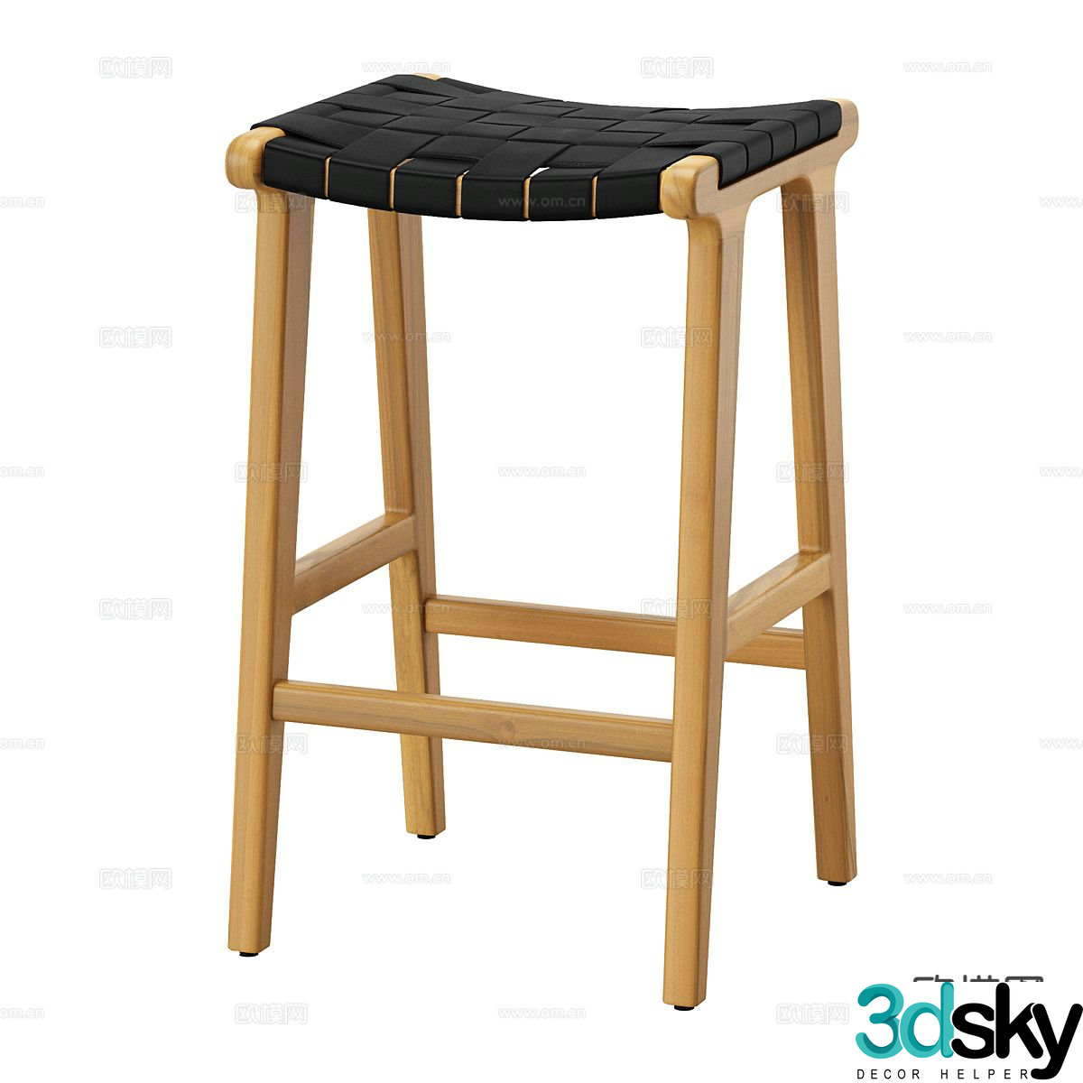 Nordic bar stool bar stool high stool 3d model
