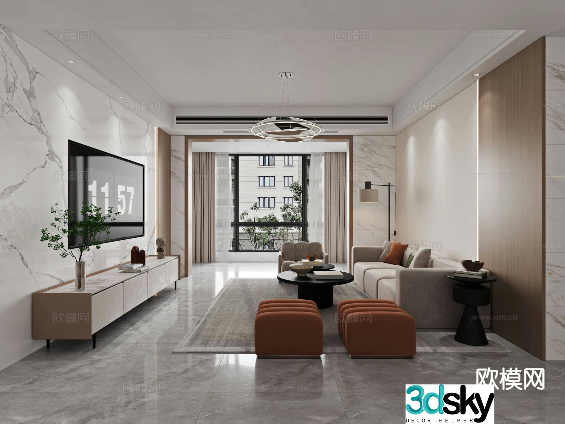 Modern living room 3d model