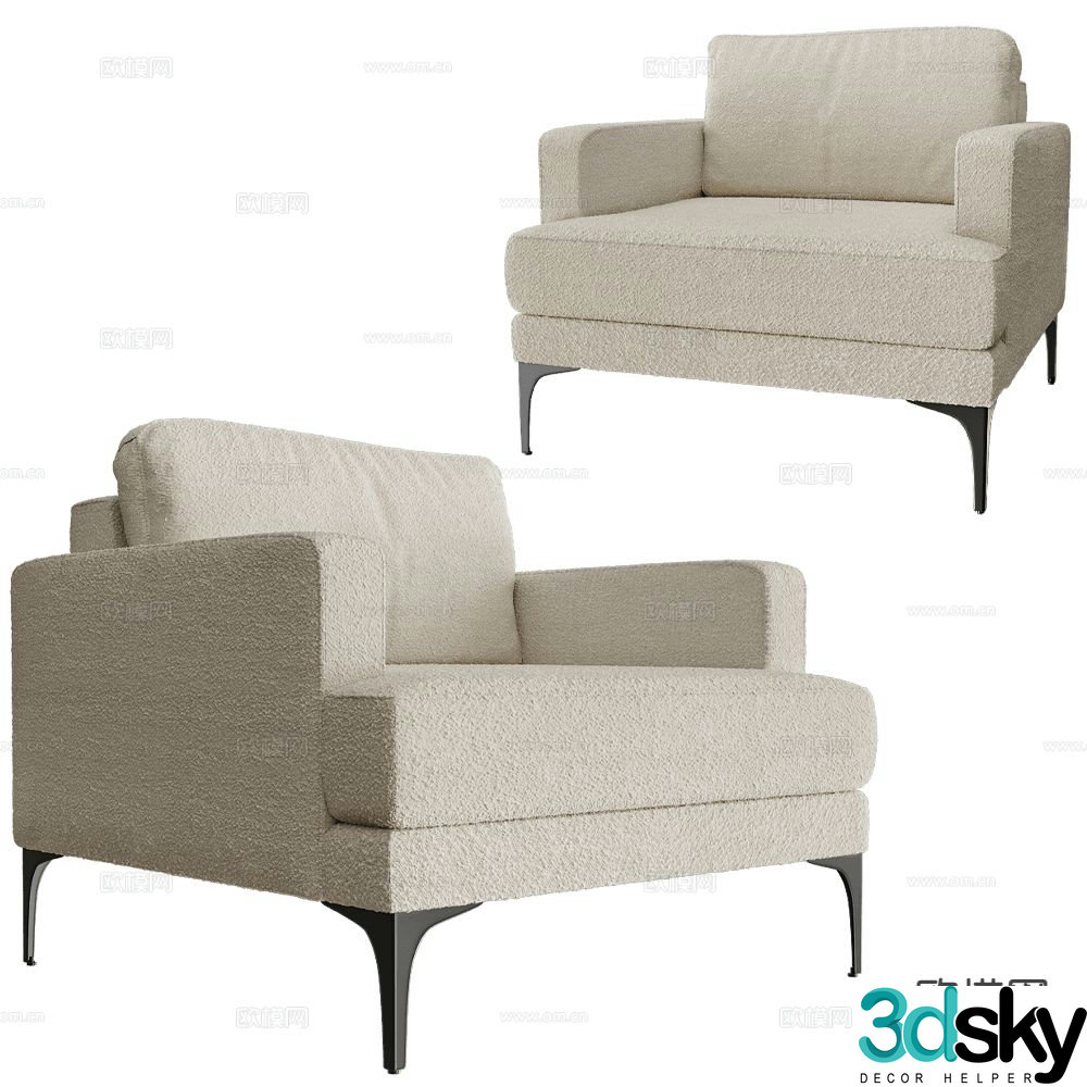 Partisan single sofa 3d model