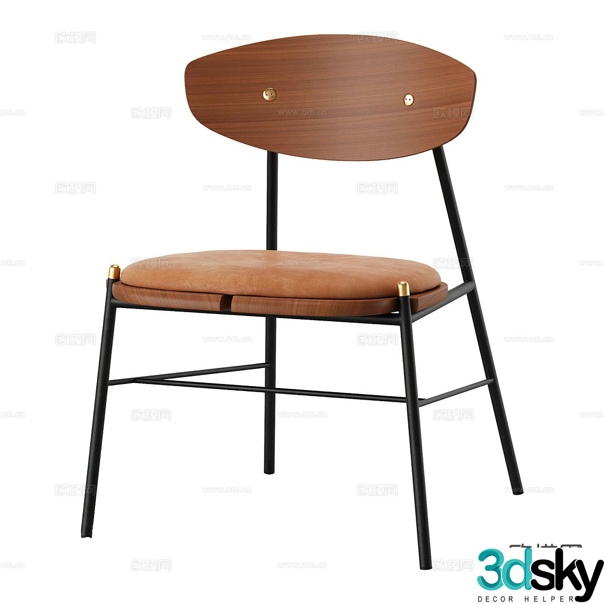 Modern chair single chair dining chair 3d model