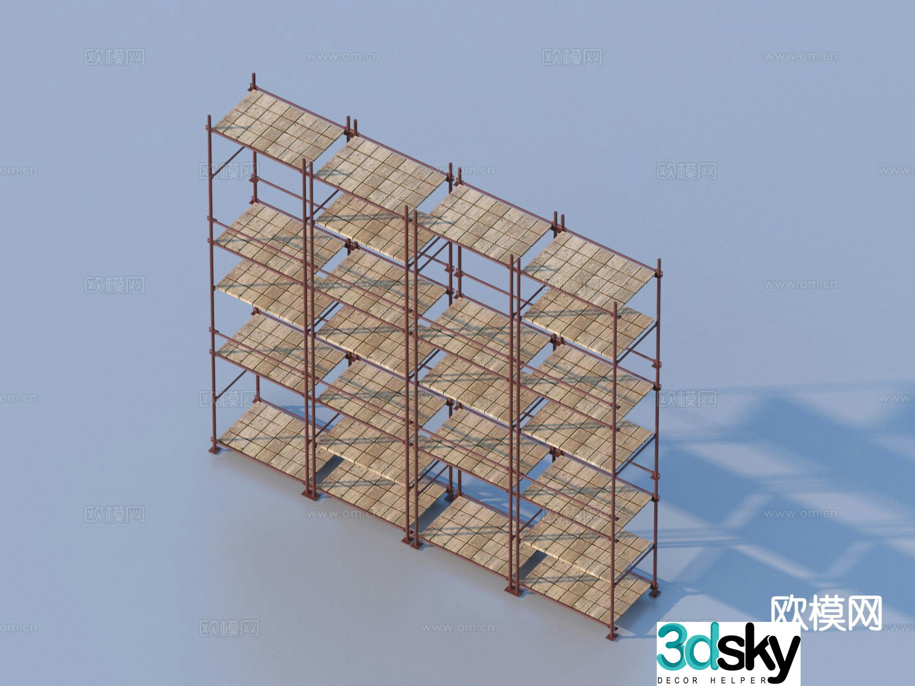 Construction scaffolding rack 3d model