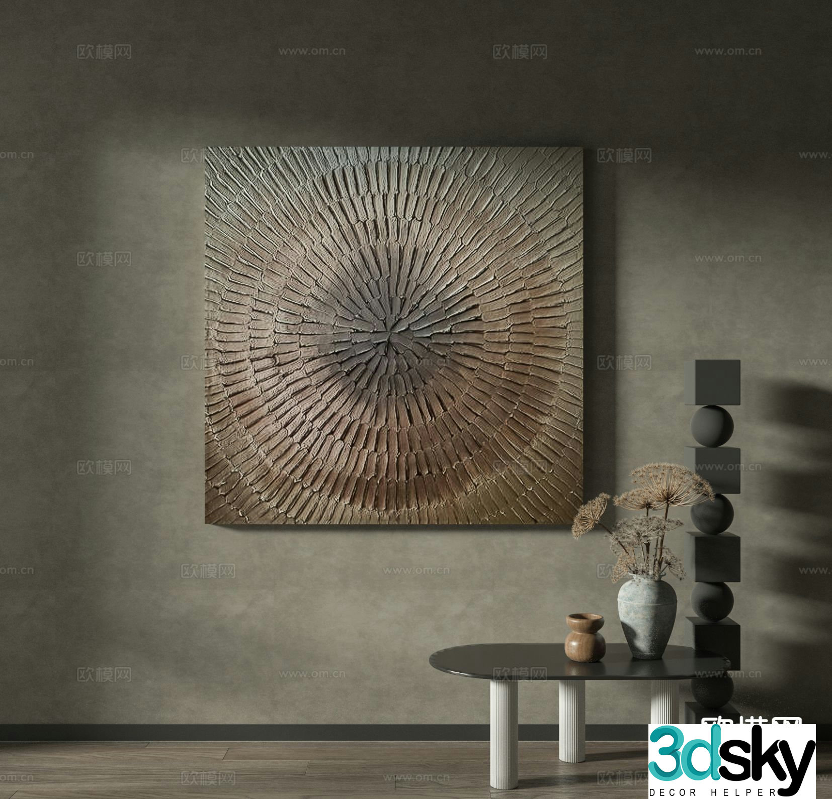 Wabi-sabi art painting texture painting decorative painting 3d model