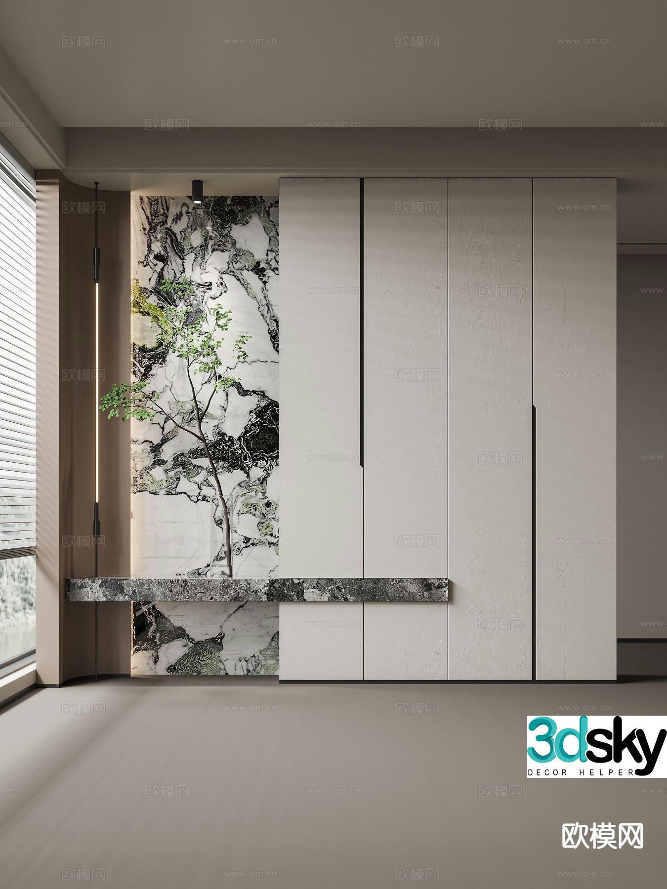 Modern entrance shoe cabinet custom cabinet 3d model
