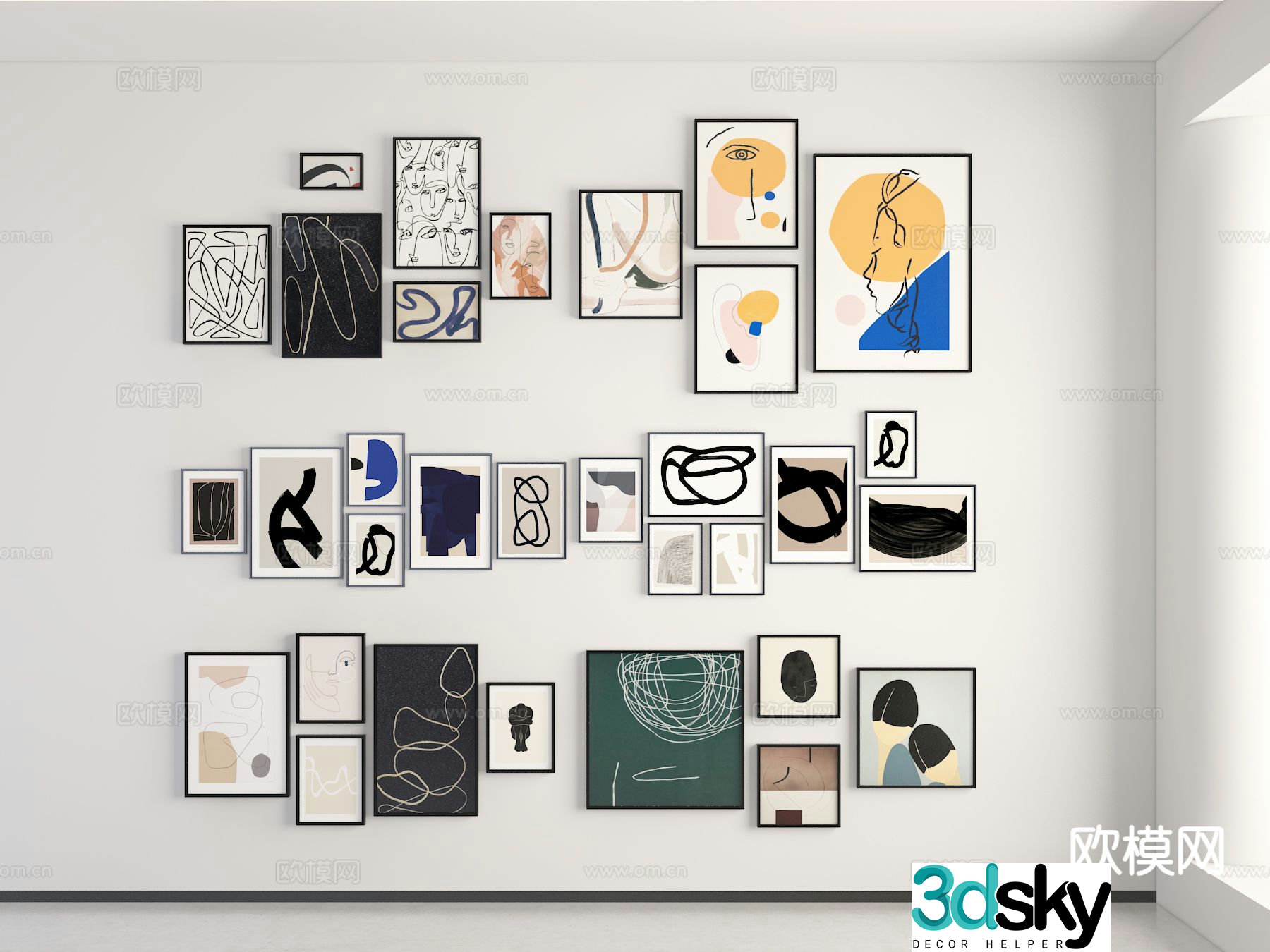 Decorative painting art painting abstract painting hanging painting 3d model