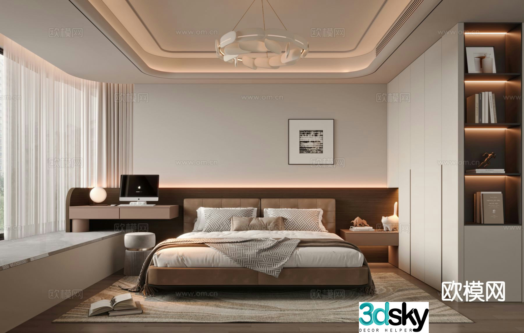 Medieval style bedroom master bedroom 3d model