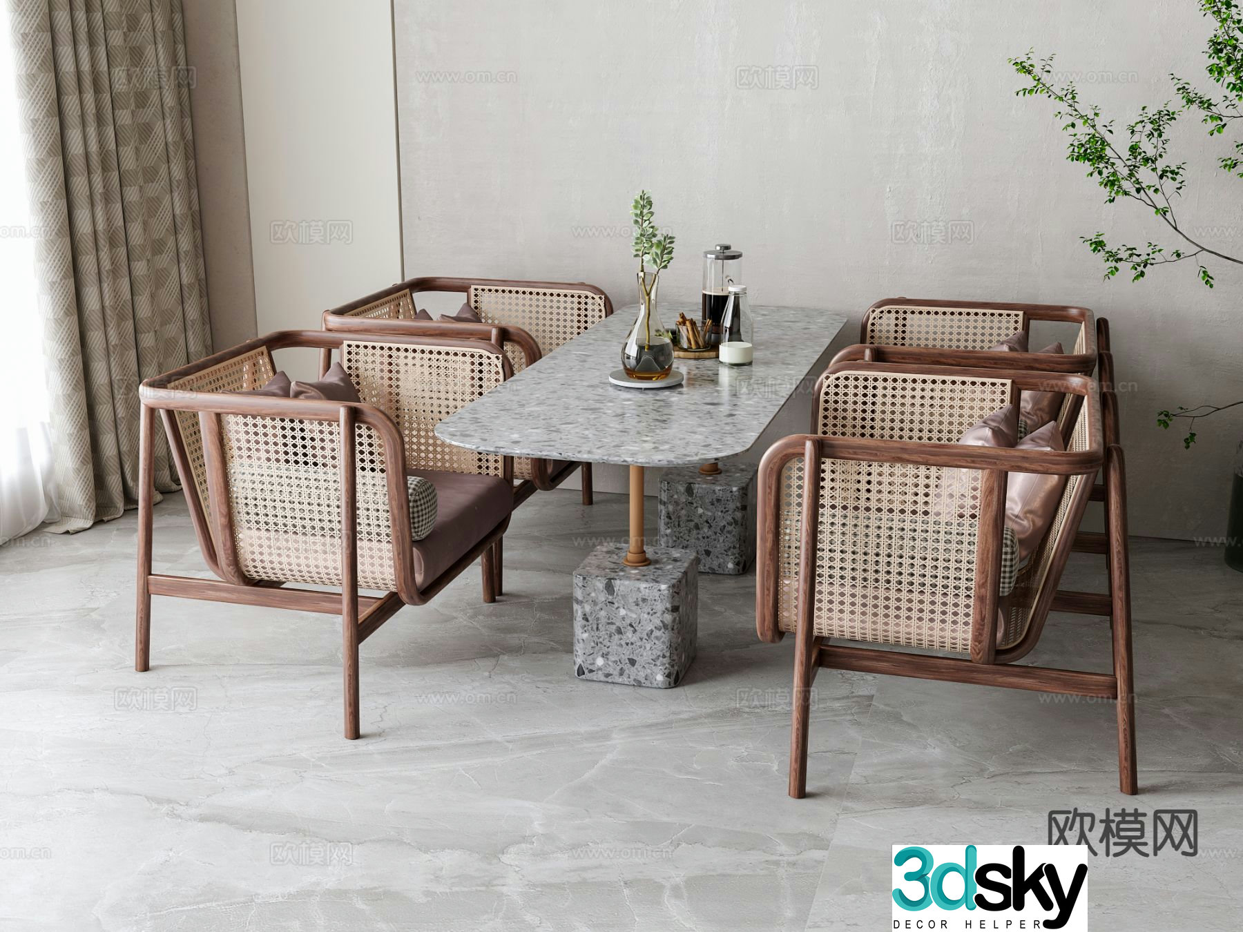 Leisure tables and chairs Negotiation tables and chairs 3d model
