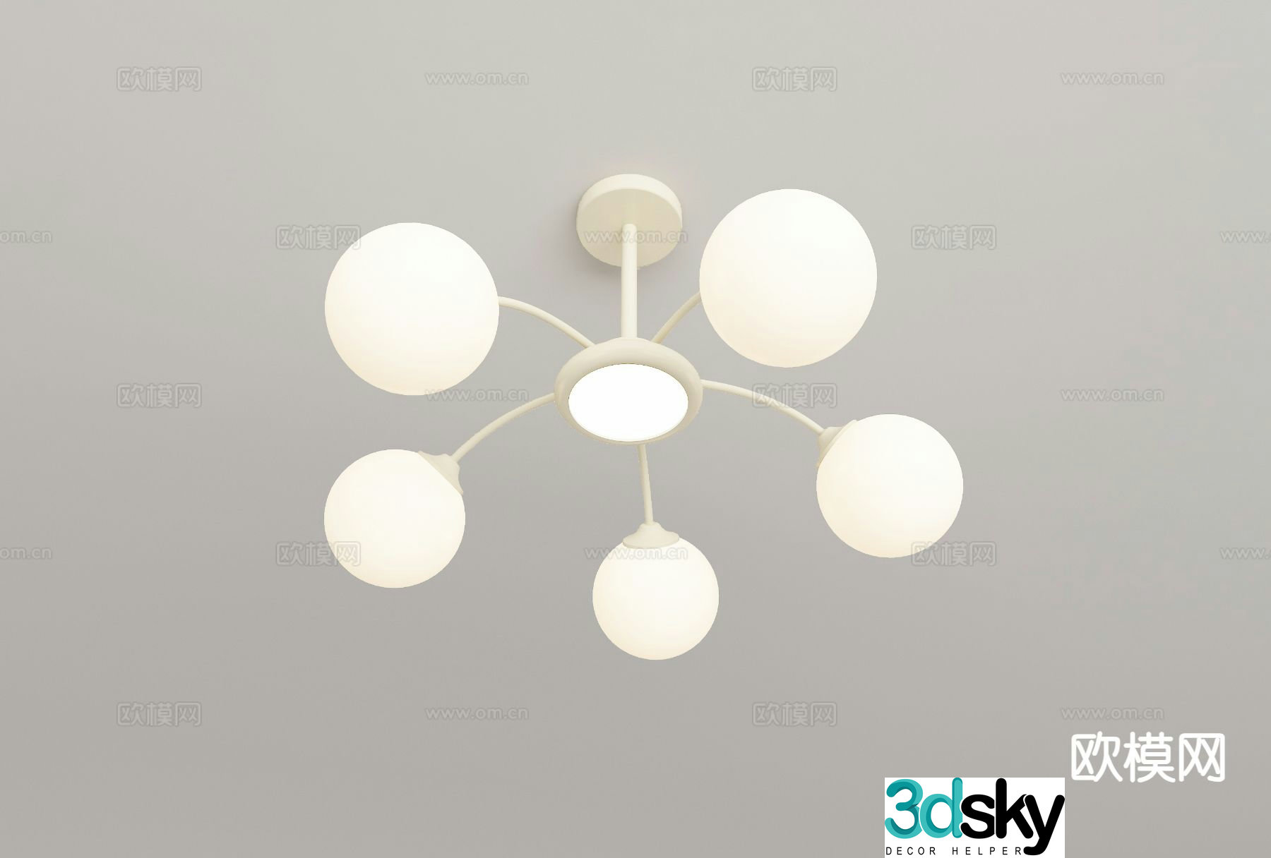 Cream style chandelier multi-head chandelier 3d model
