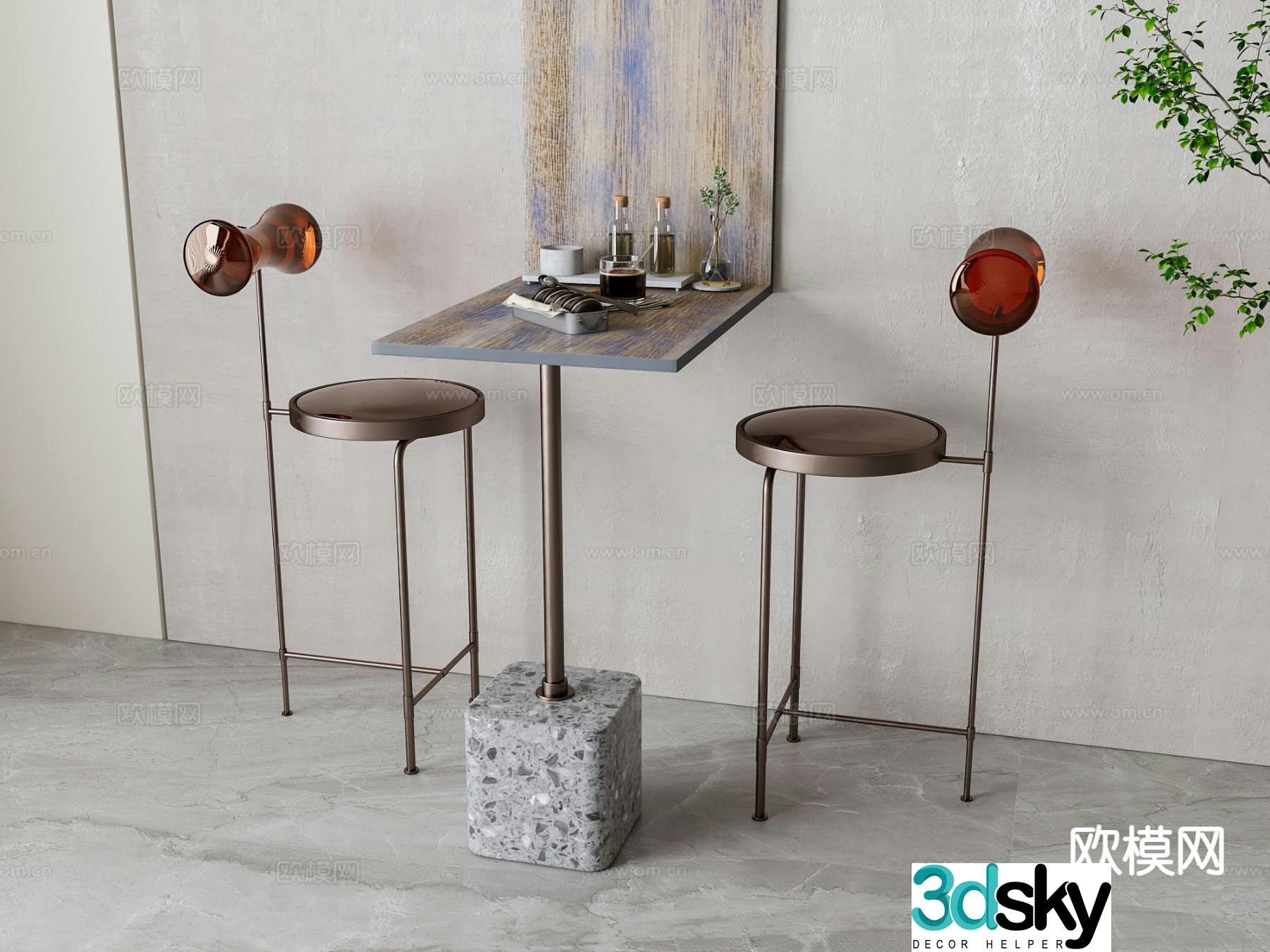 Leisure tables and chairs Negotiation tables and chairs 3d model