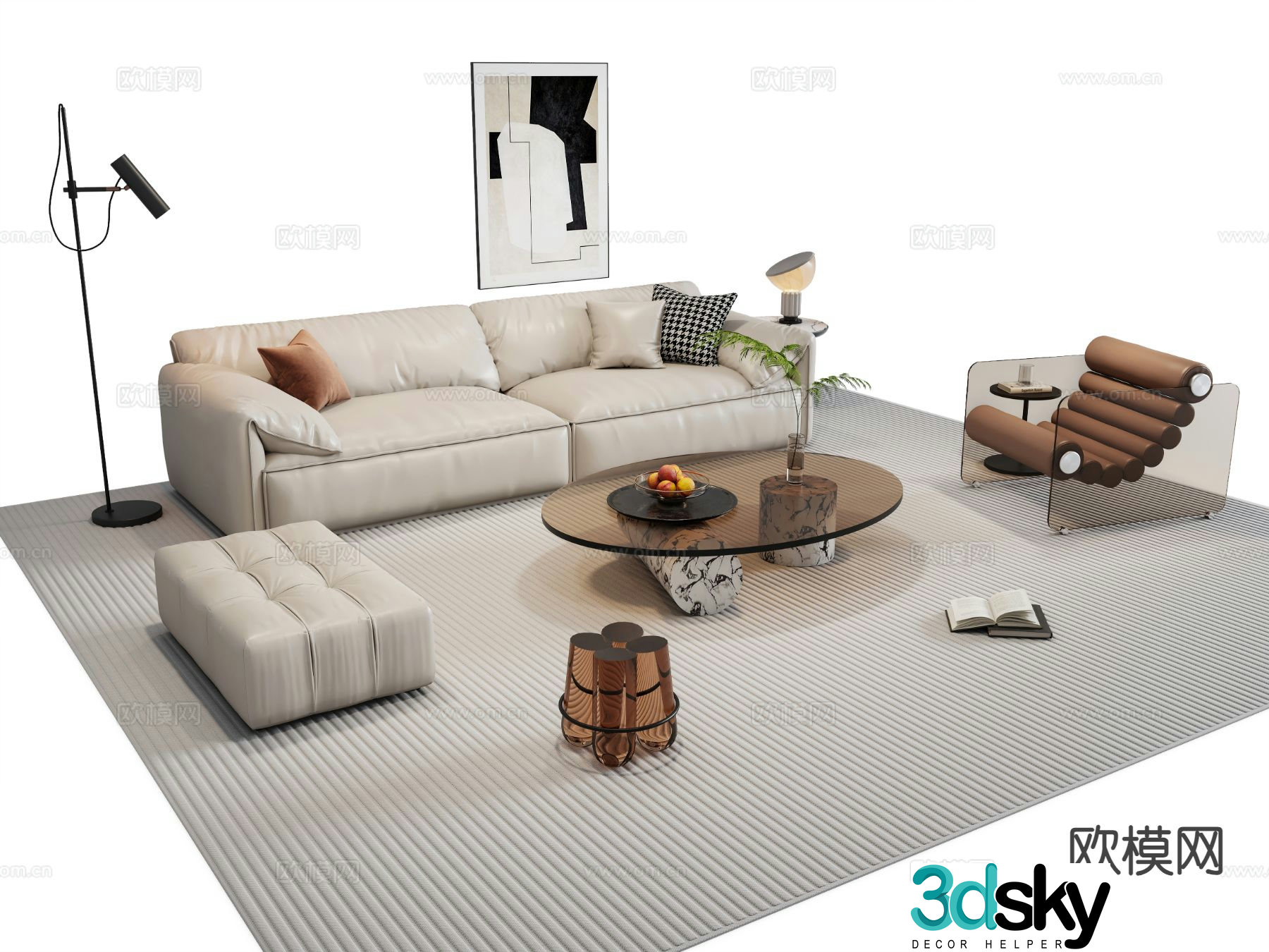 Modern sectional sofa 3d model
