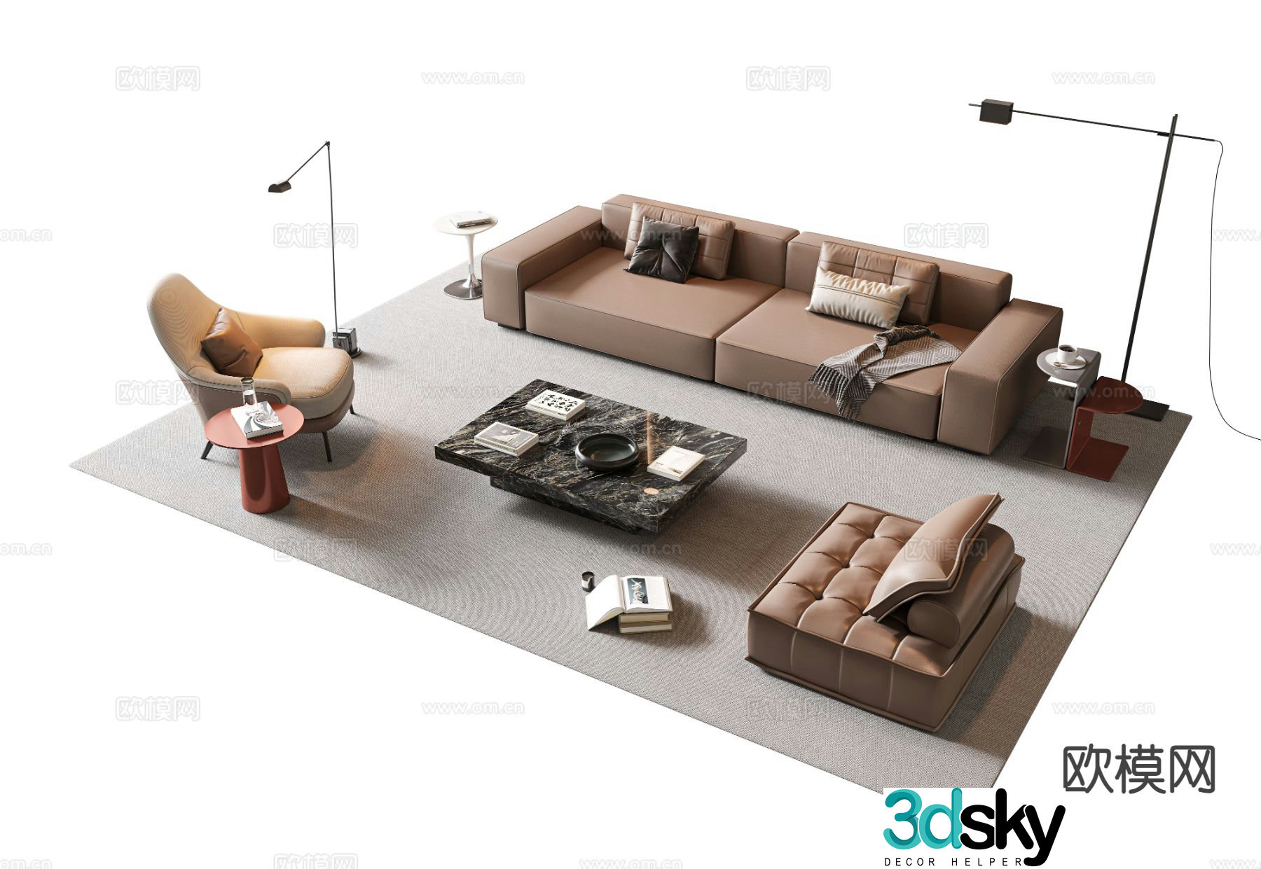 Modern sectional sofa 3d model