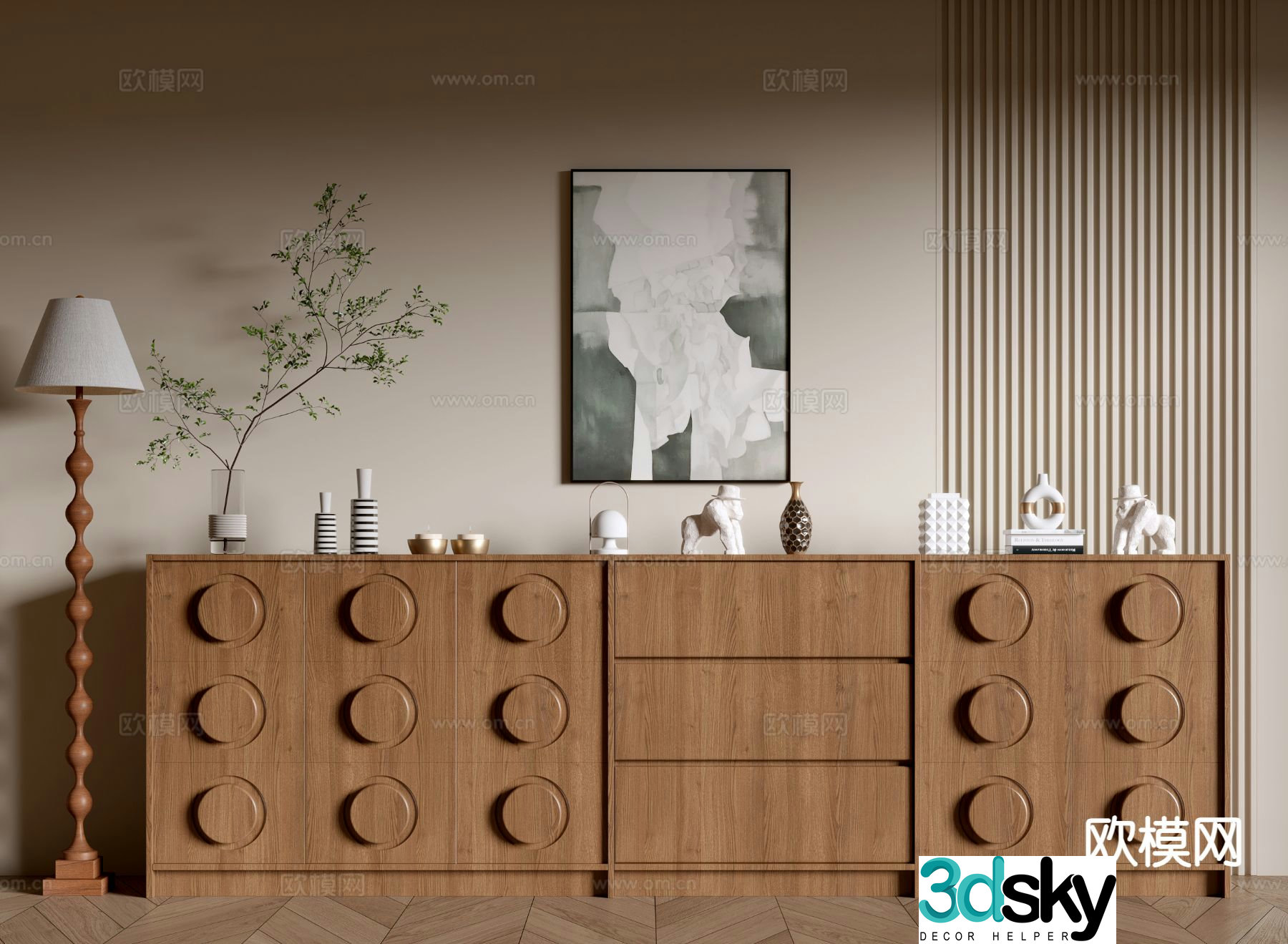 Medieval style entrance cabinet 3D model