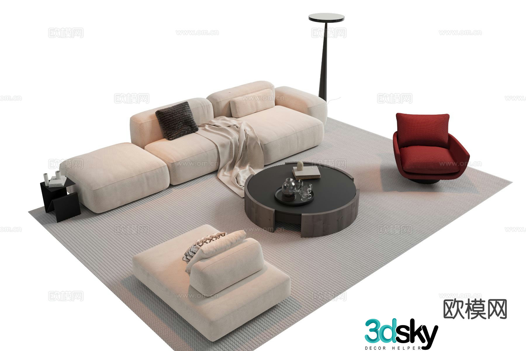 Modern sectional sofa 3d model