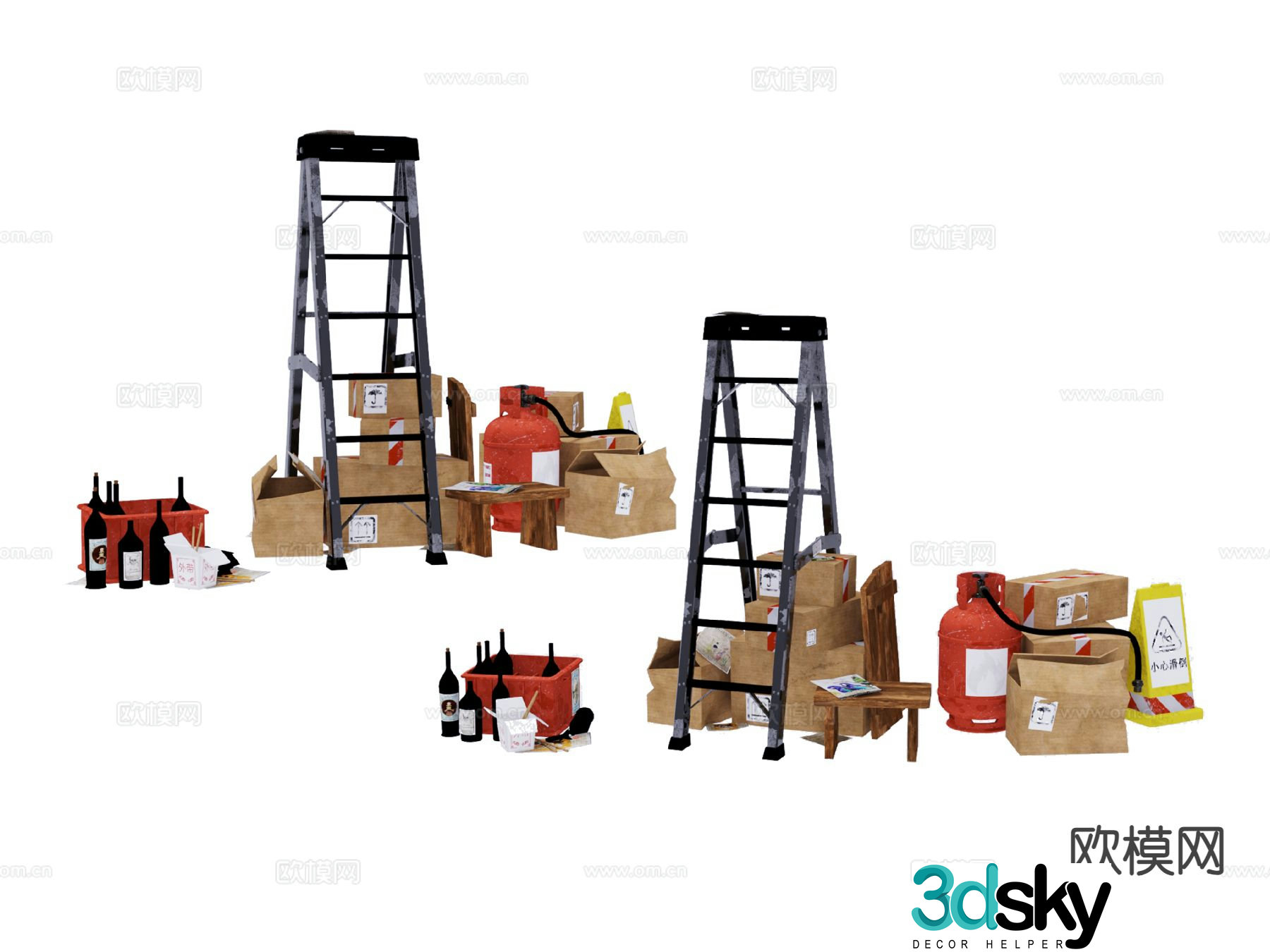 Escalator equipment industrial equipment 3d model