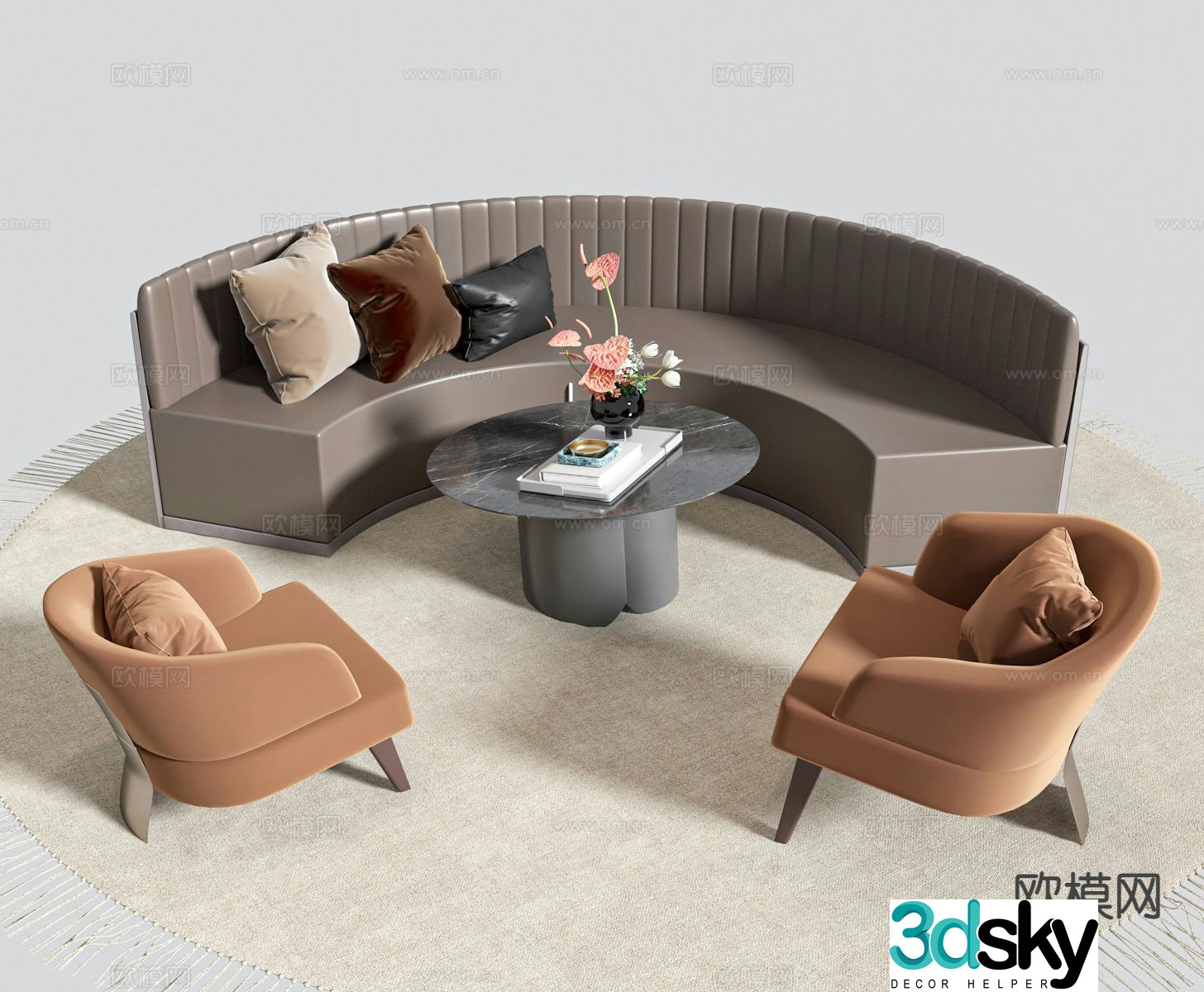 Modern sectional sofa 3d model