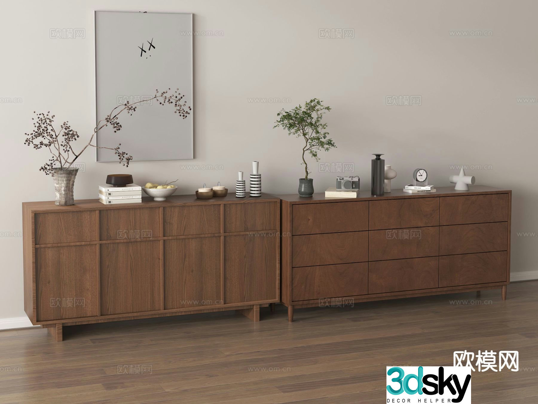 Wabi-sabi side cabinet 3D model