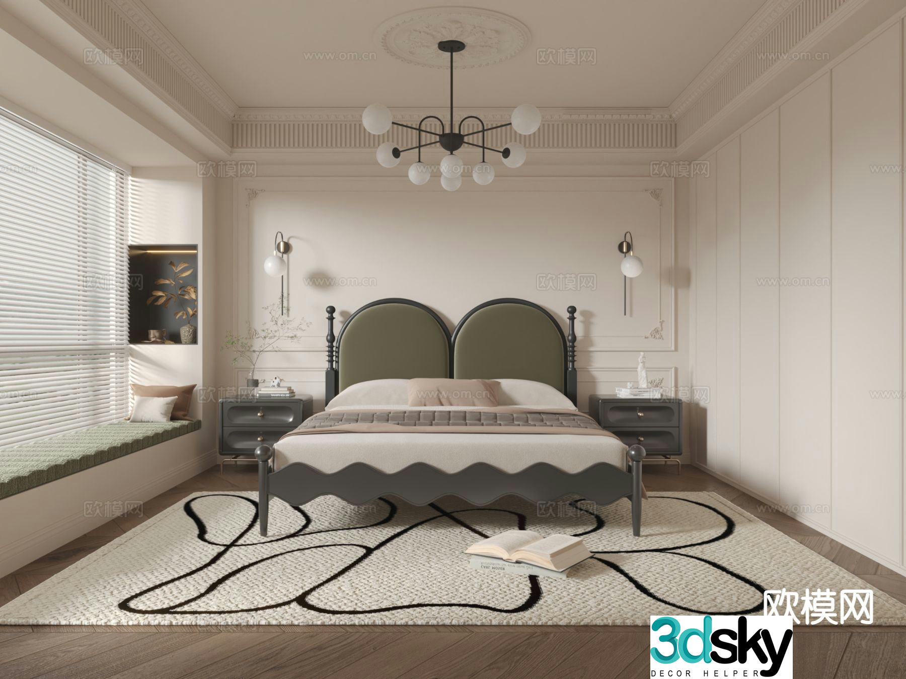 French bedroom master bedroom 3d model