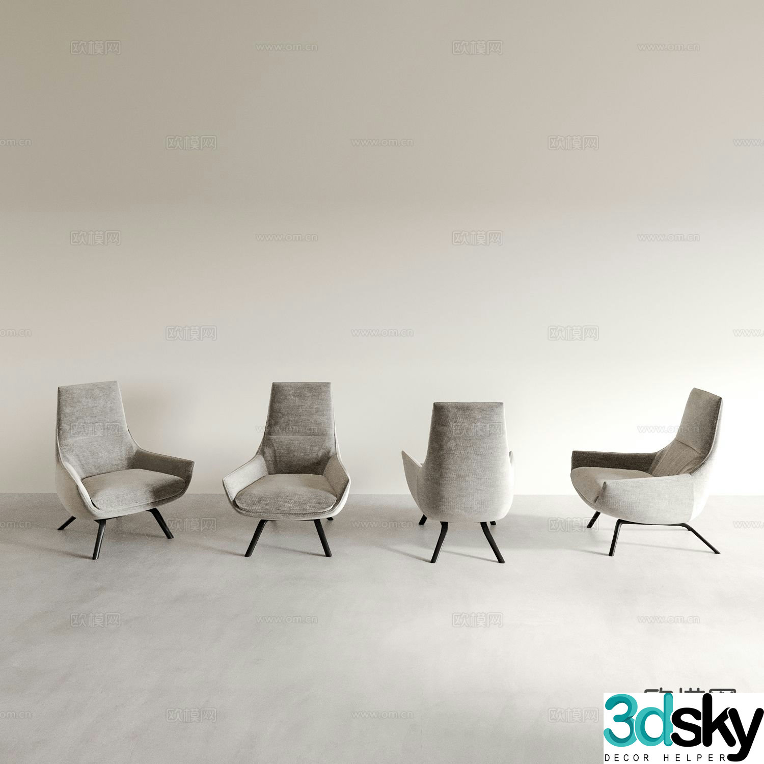 Modern chair leisure chair 3d model