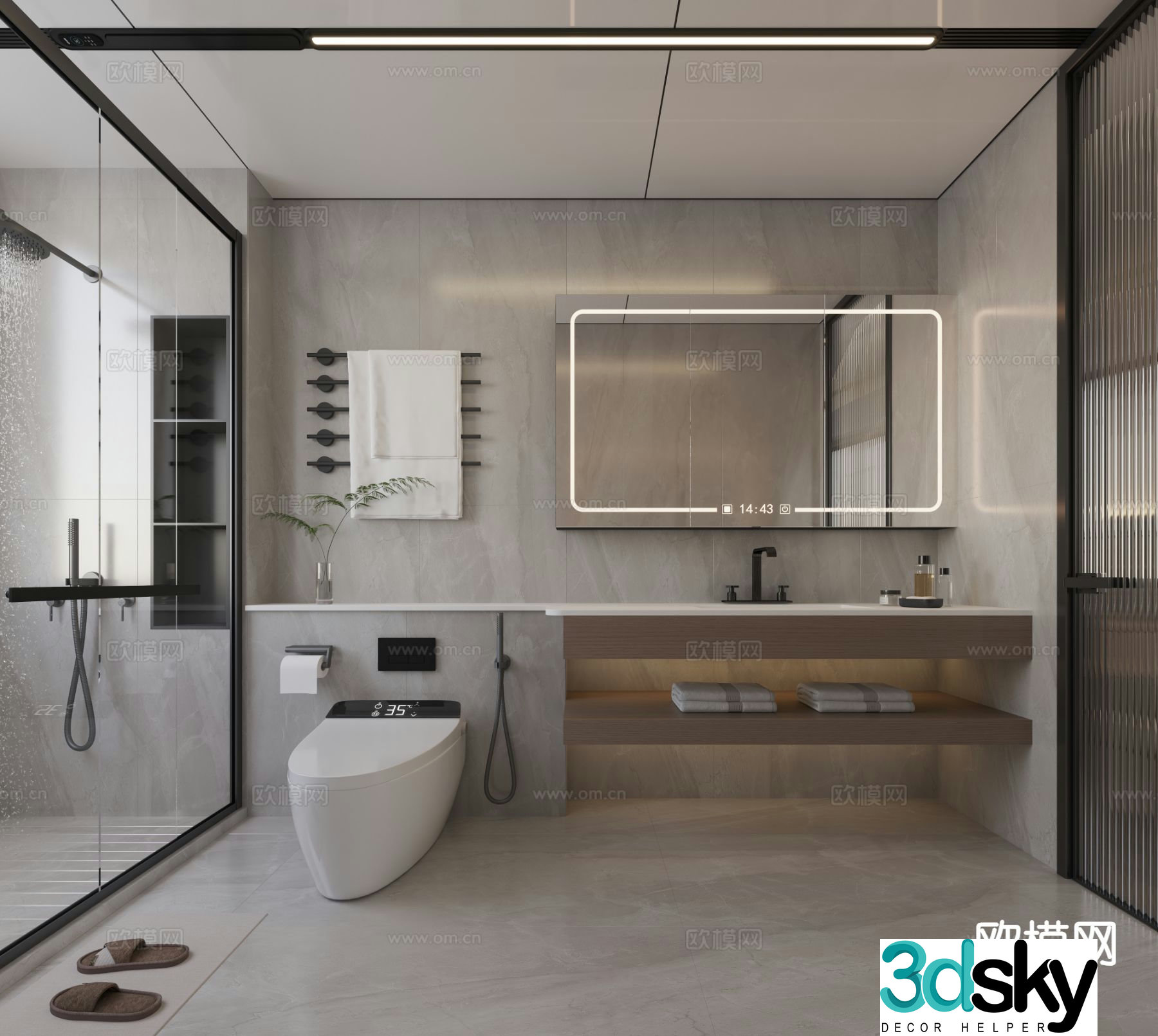 Italian bathroom bathroom 3d model