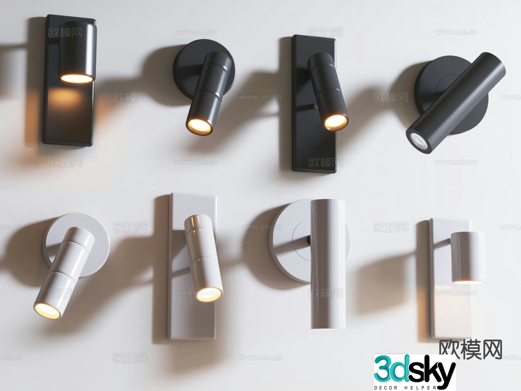 Minimalist wall light rotating wall light 3d model