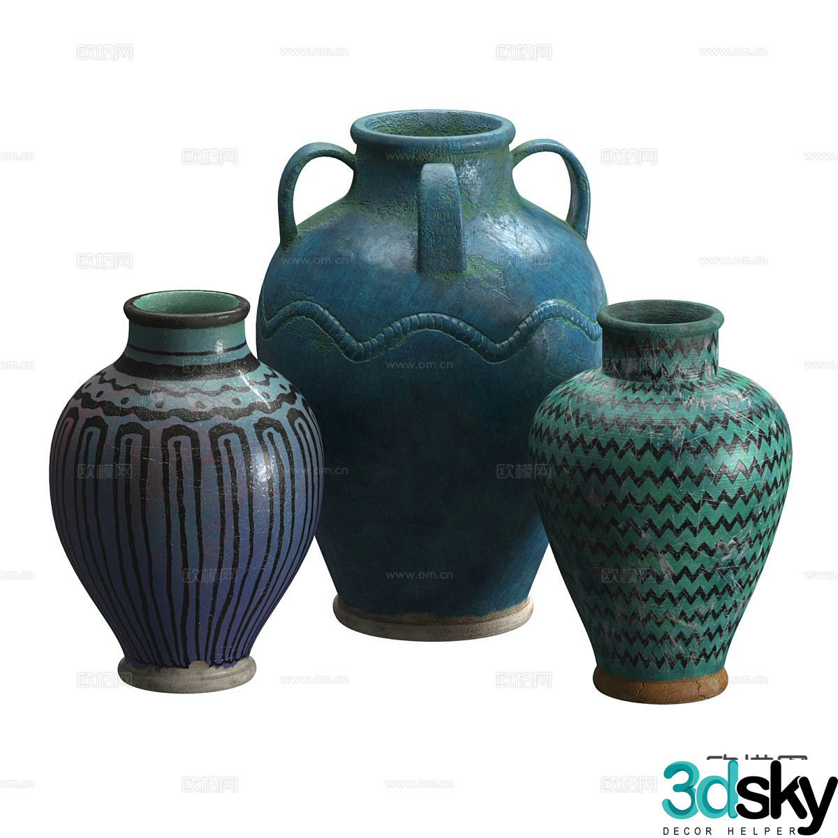 New Chinese style ceramic ware pottery pot 3d model