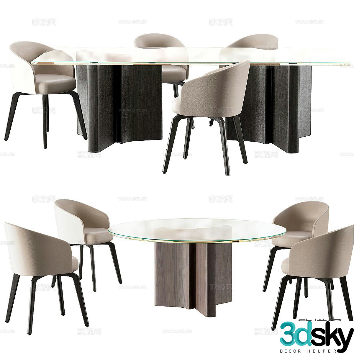 Simple dining table 3d model