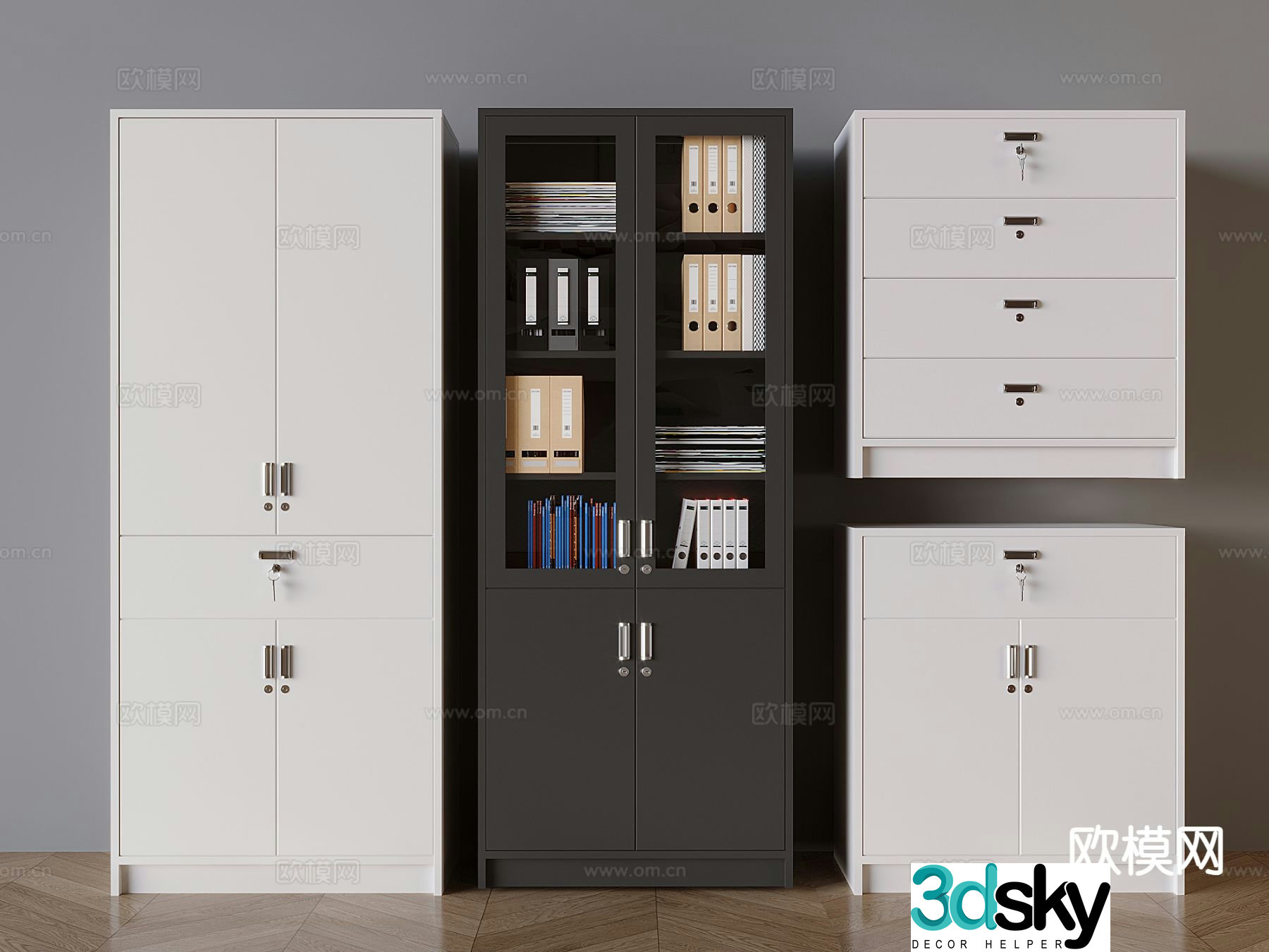 Modern filing cabinet filing cabinet information cabinet 3d model