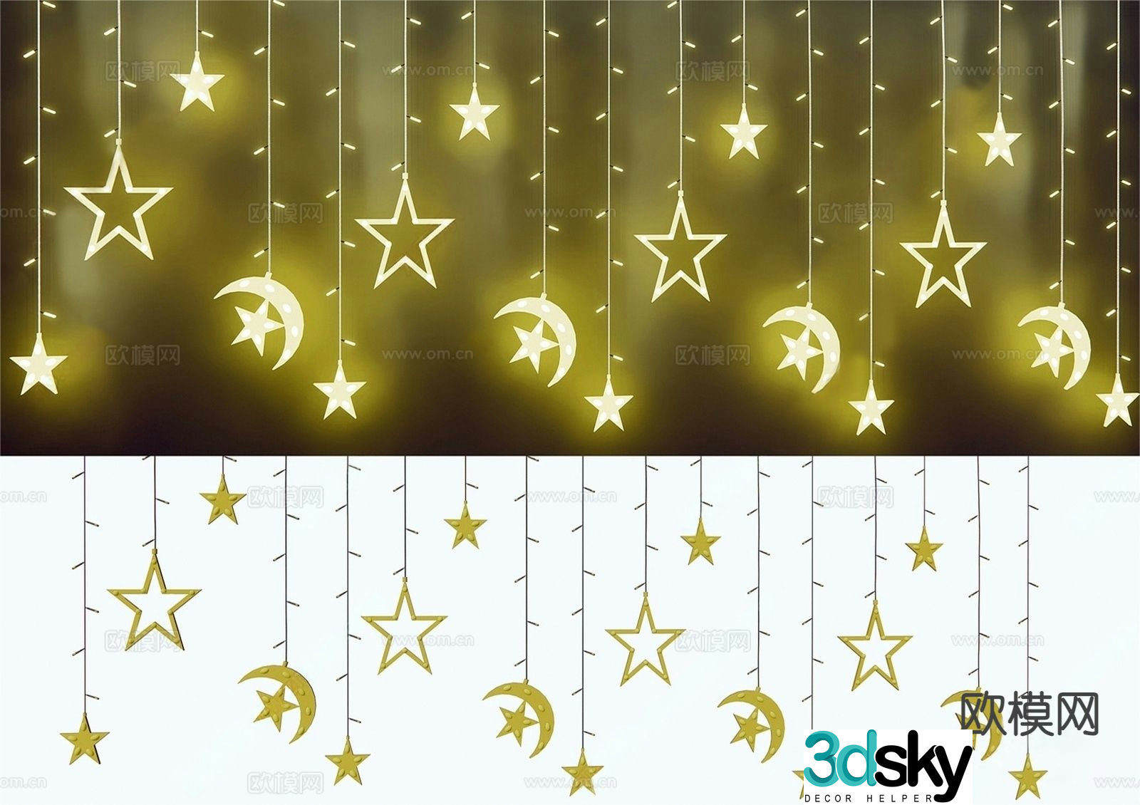 Modern decorative lamp star lamp atmosphere lamp breathing lamp 3d model