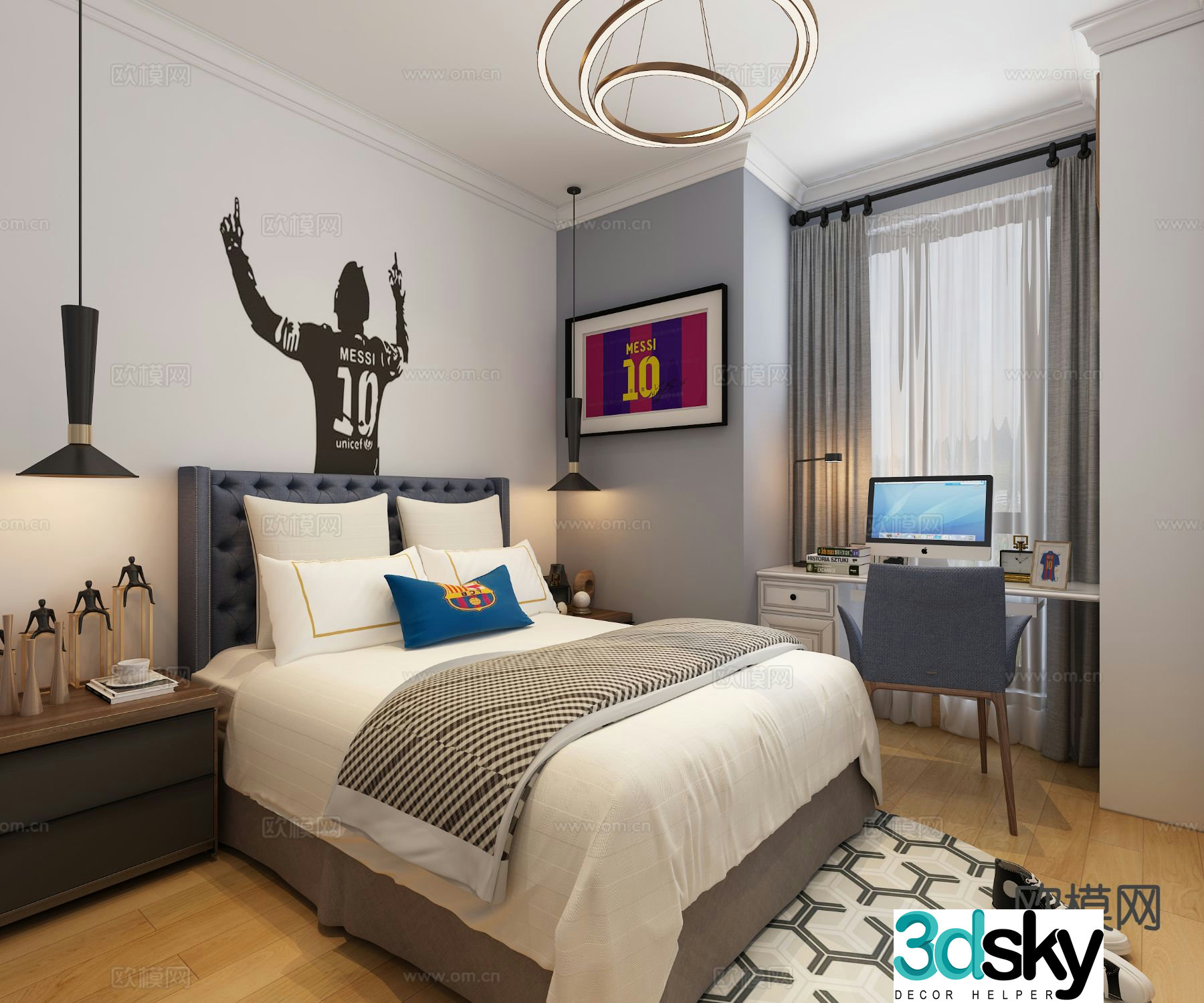 Modern children’s room theme boy’s room kid’s room 3d model