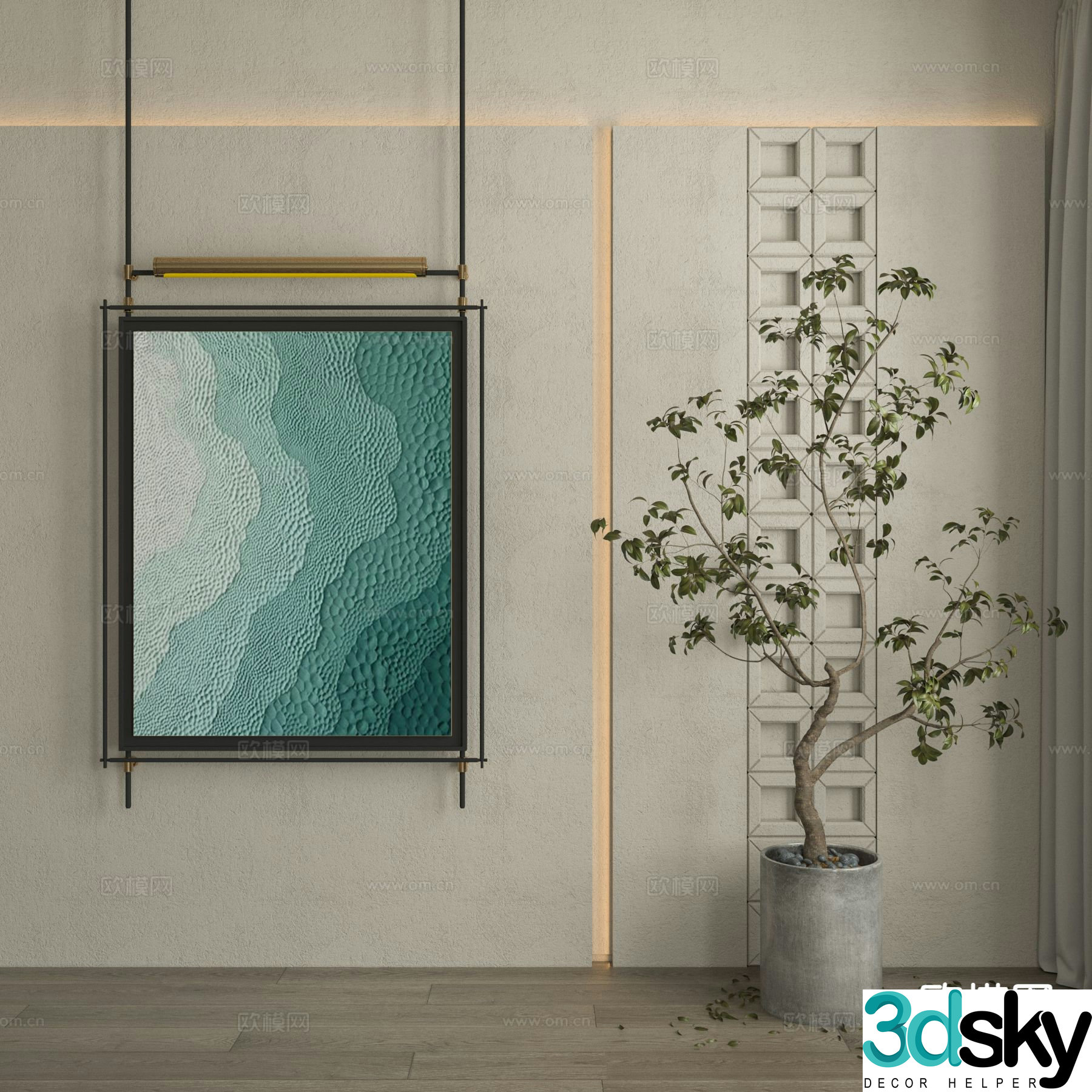 Medieval style art painting texture painting decorative painting 3d model