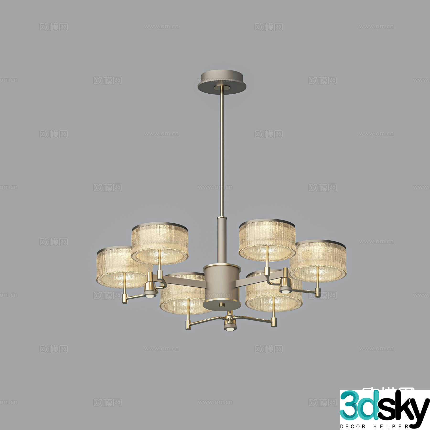 Light luxury chandelier hall chandelier 3d model