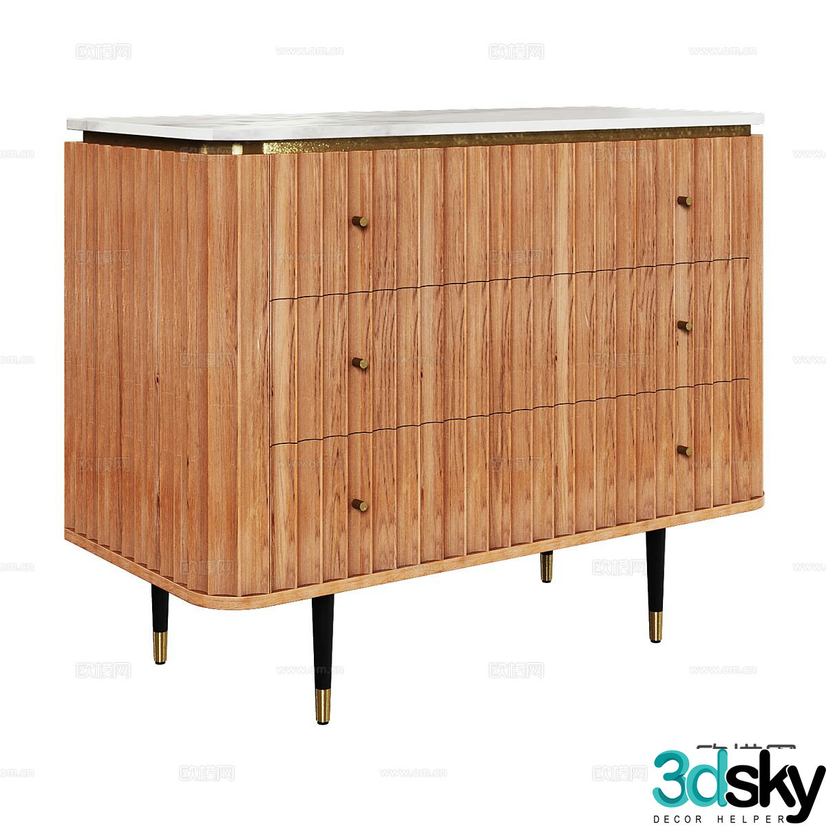 Nordic chest of drawers 3d model