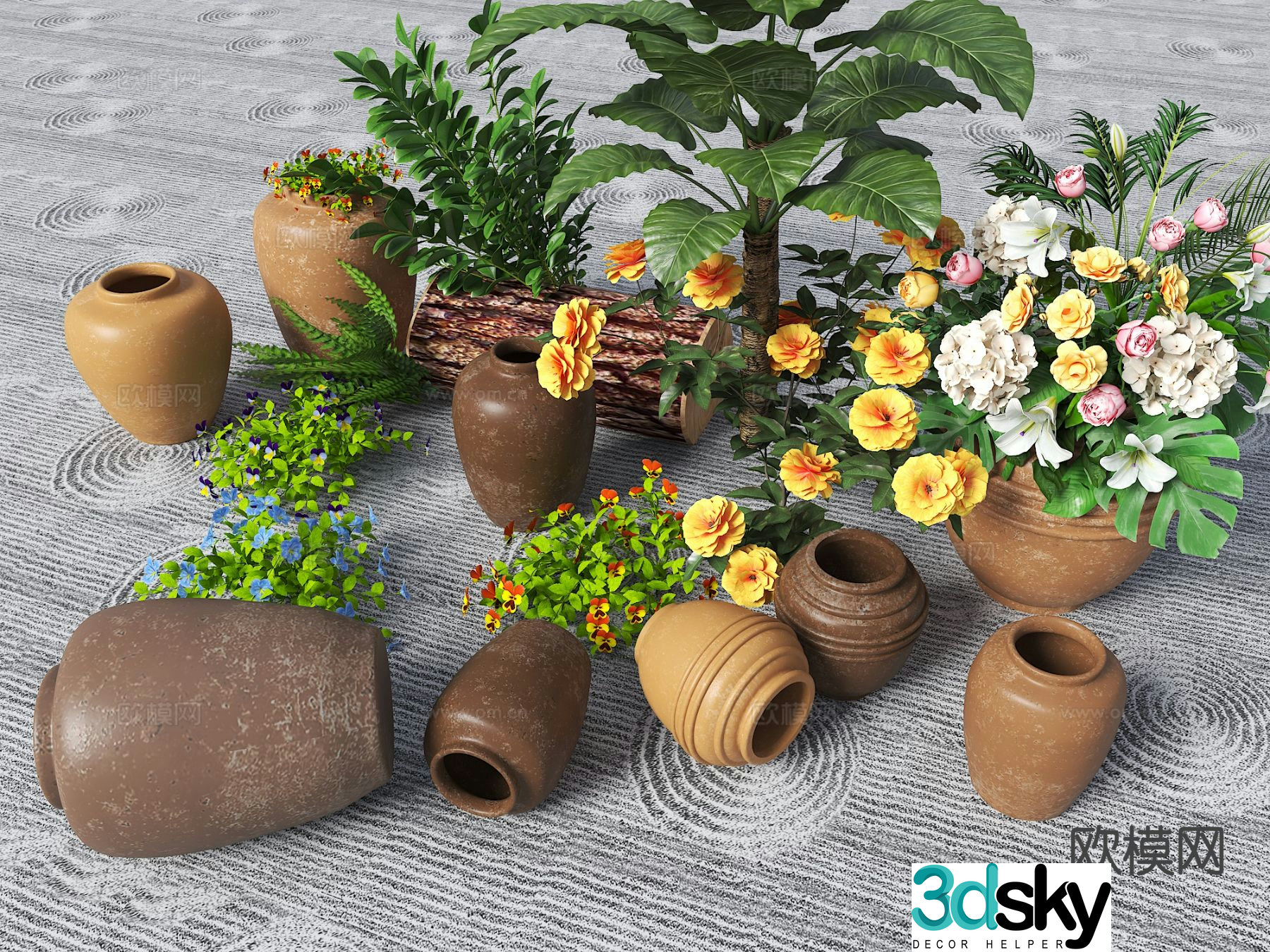 wabi-sabi pottery jar porcelain 3d model
