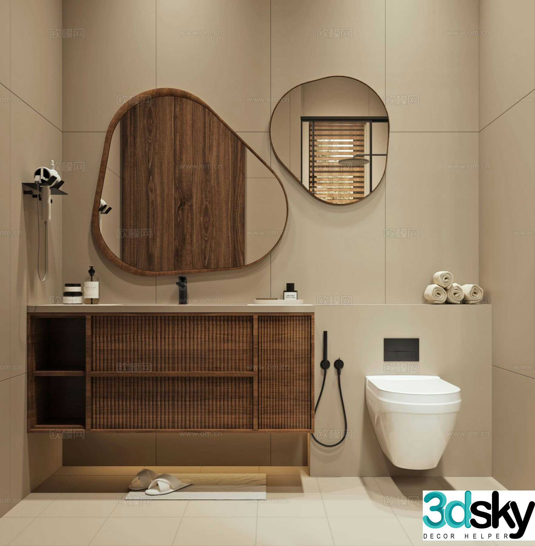 Wabi-sabi bathroom sink 3d model