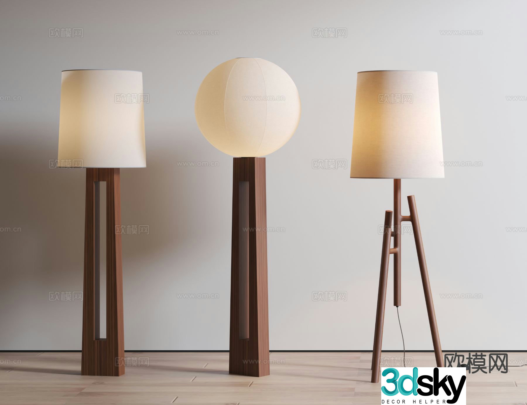 Wabi-sabi floor lamp 3d model