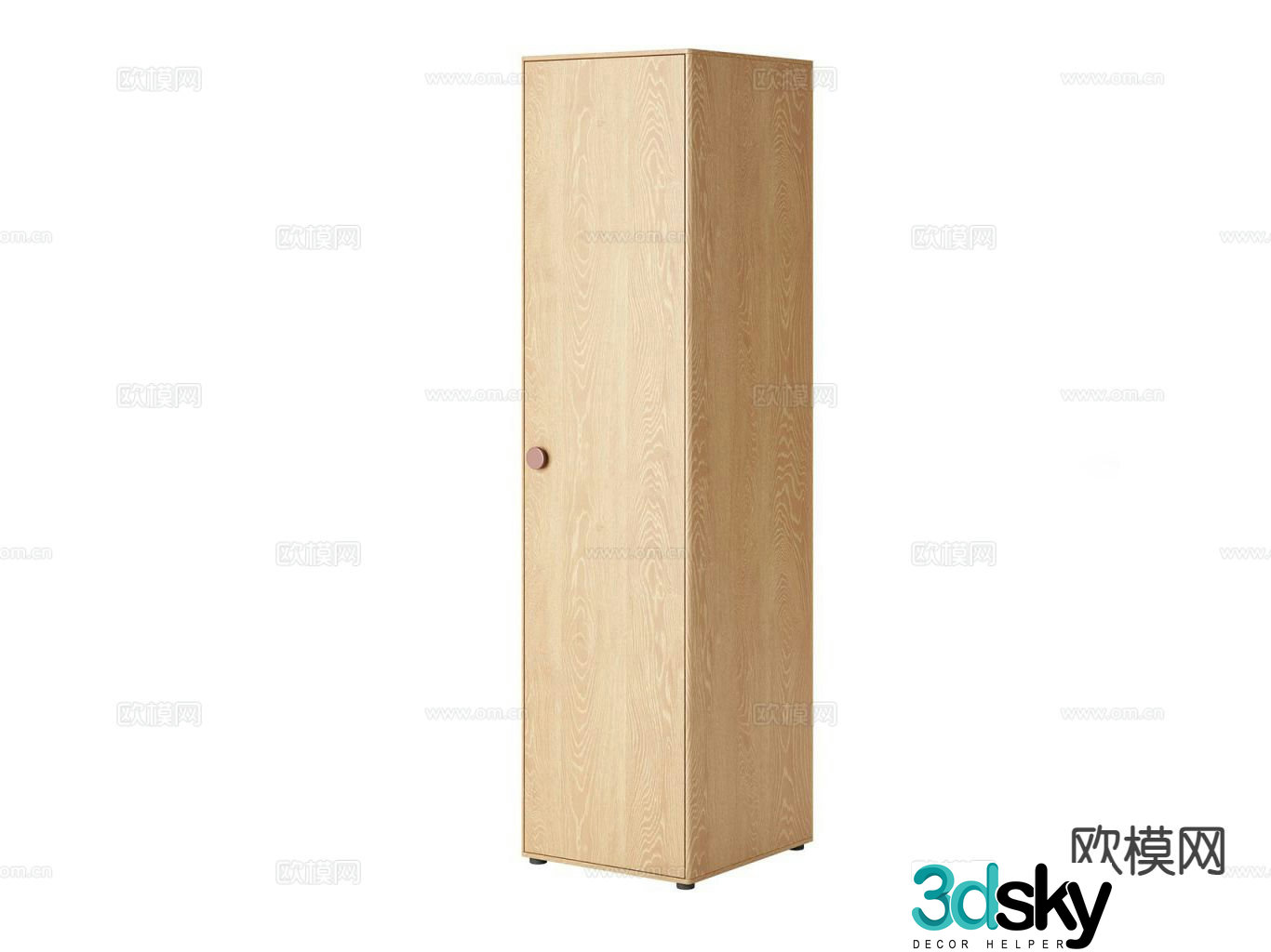 Simple swing door wardrobe 3d model